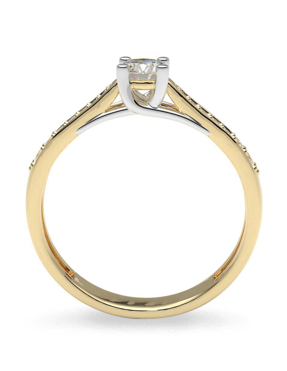 Anillo de compromiso de oro 14 k amelie joyas zirconia