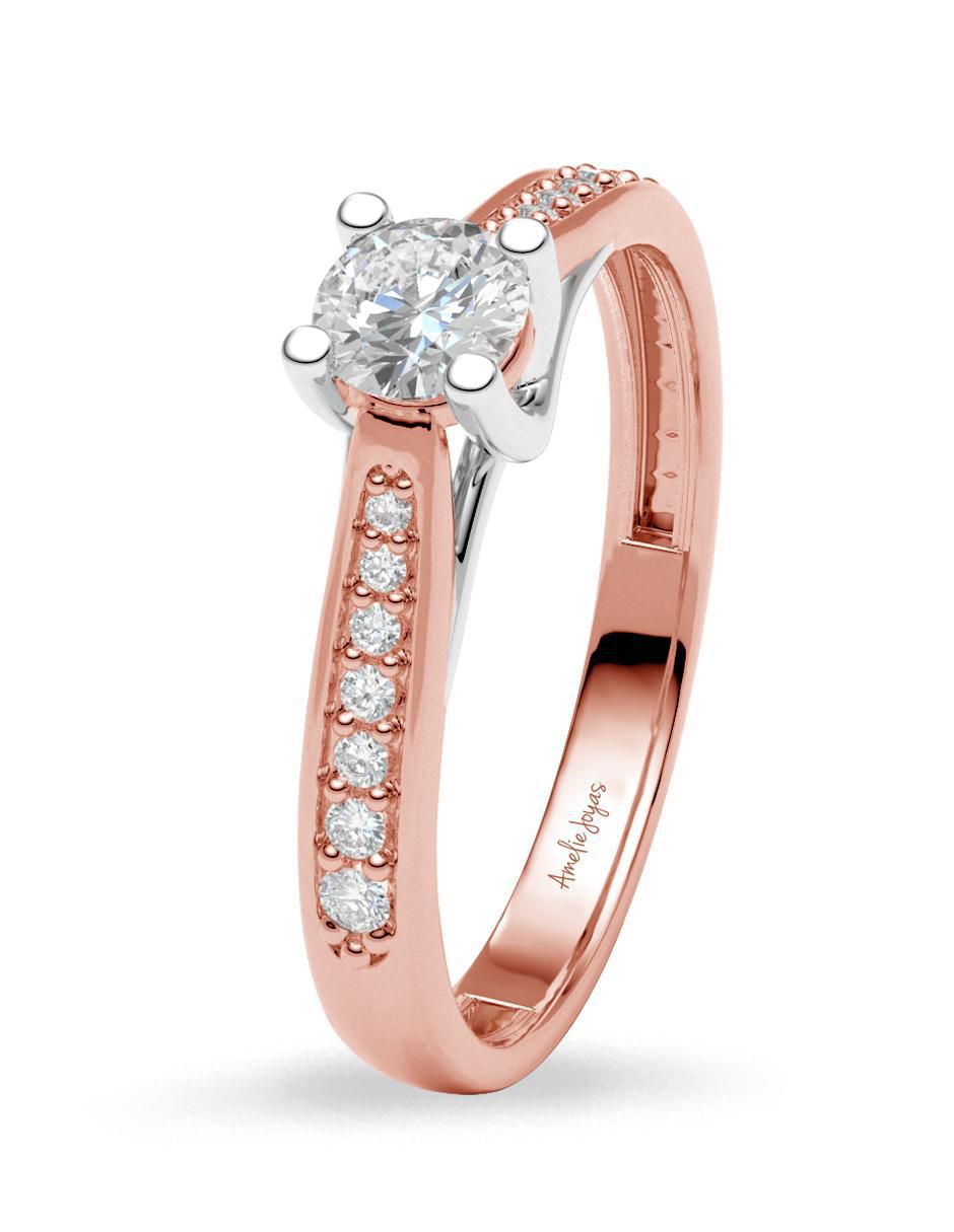 Anillo de compromiso de oro 14 k 3