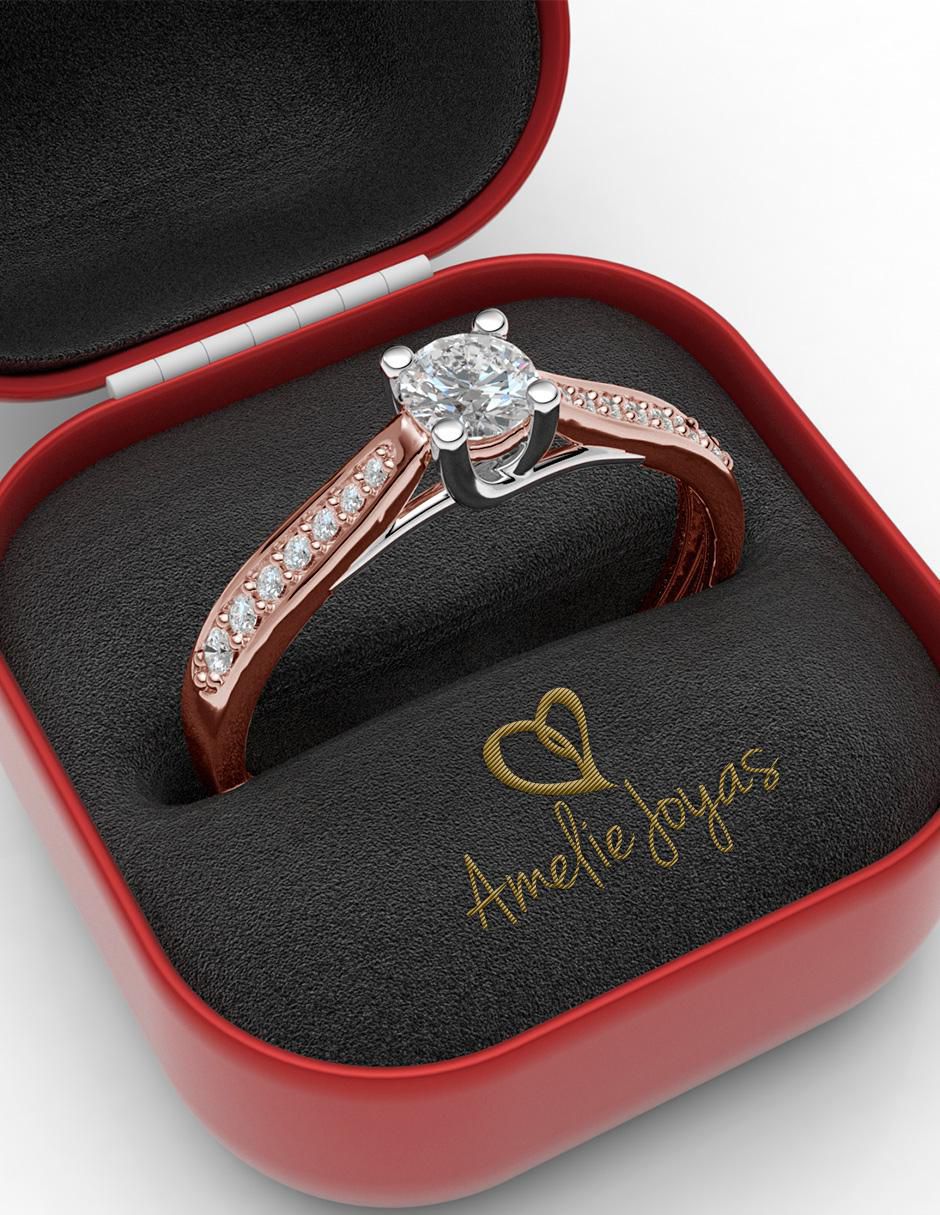 Anillo de compromiso de oro 14 k 4