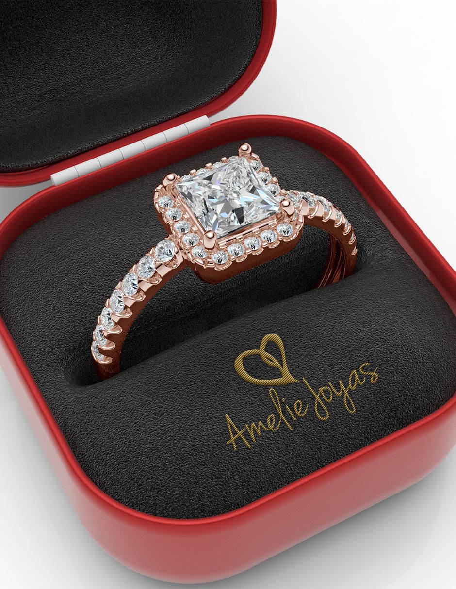 Anillo de compromiso de oro 14 k 4