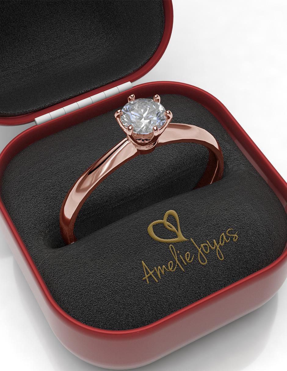 Solitario de oro 14 k 4