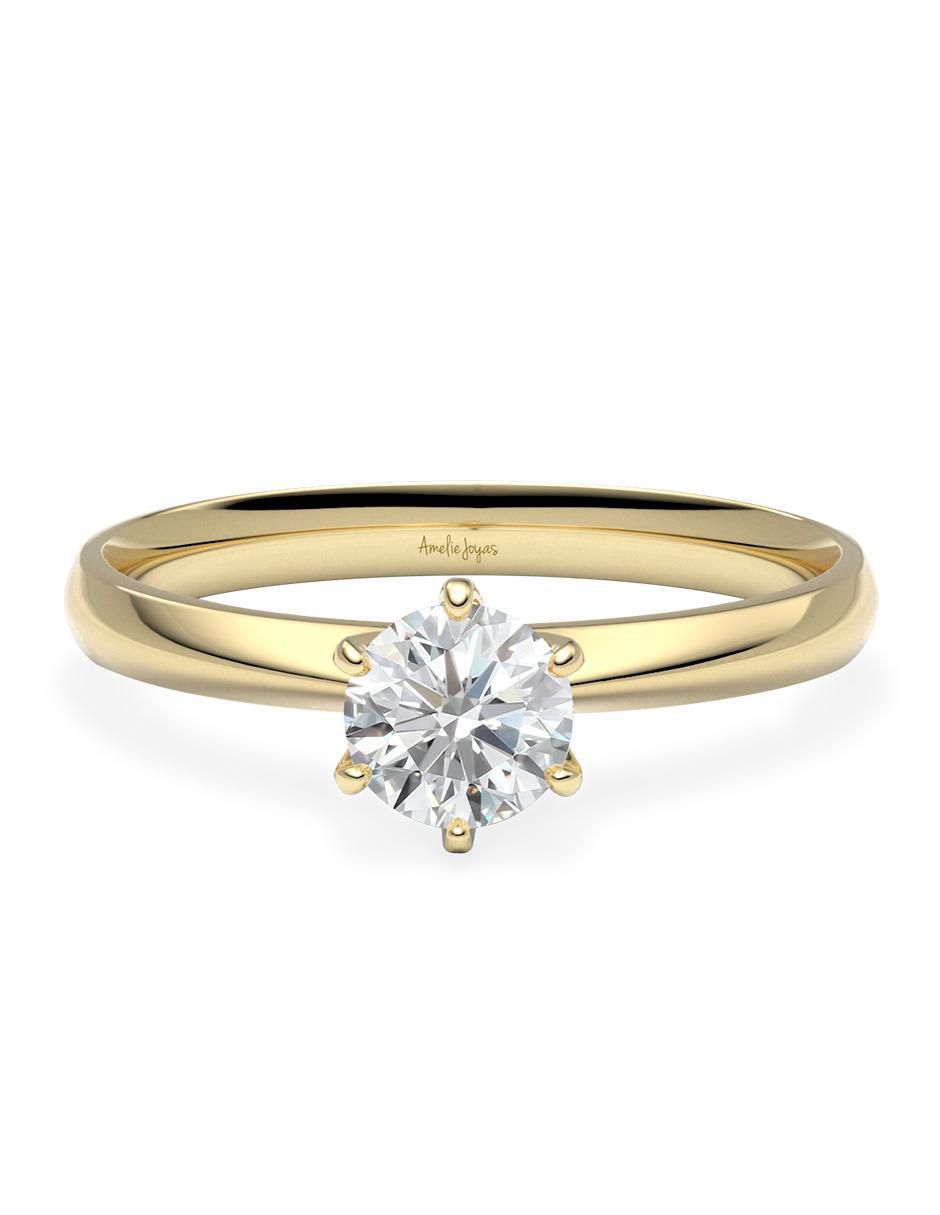 Solitario de oro 14 k