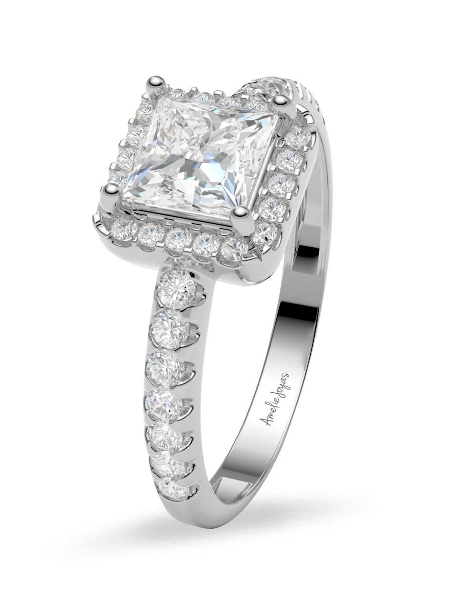 Anillo de compromiso de oro 14 k amelie joyas zirconia