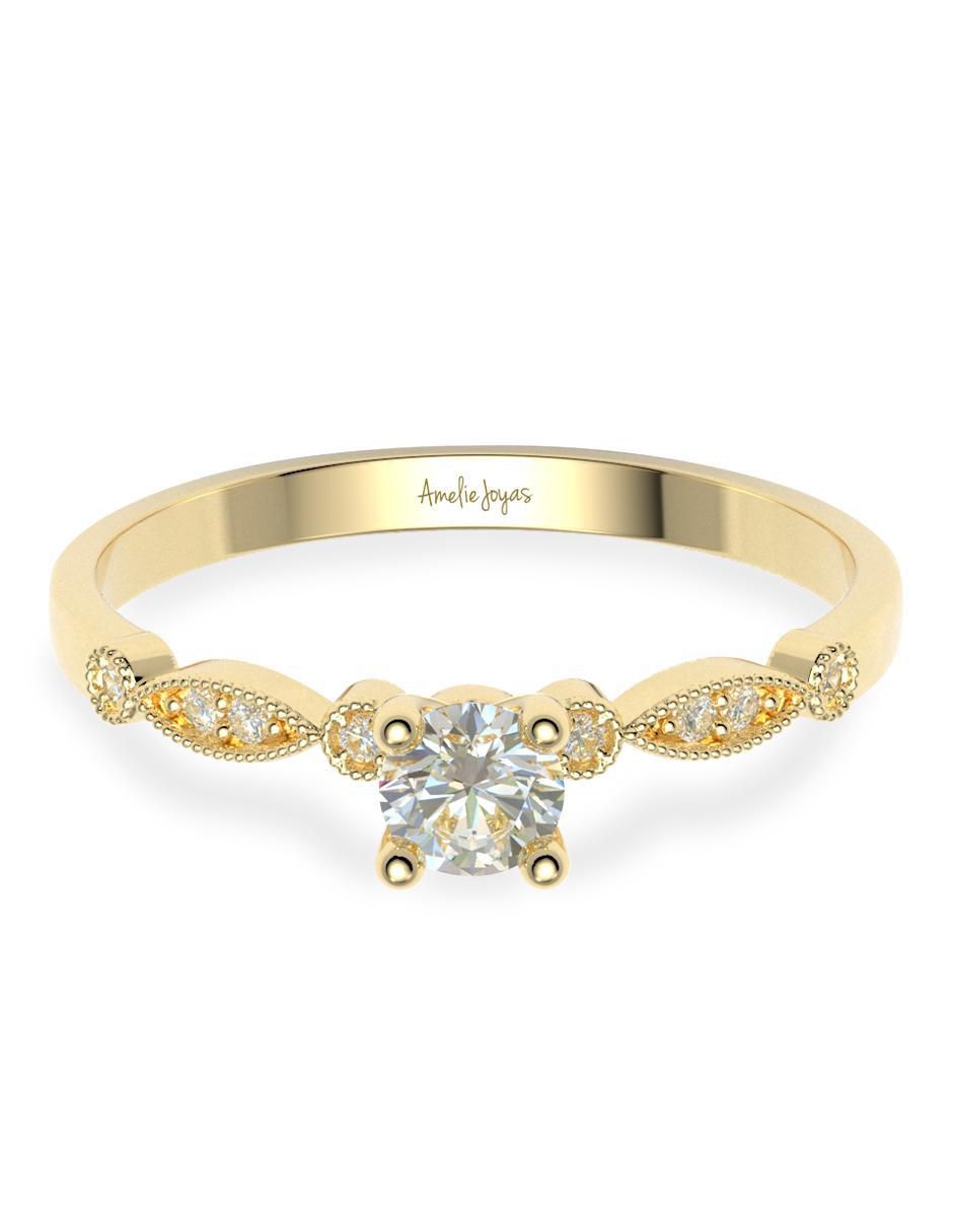 Anillo de compromiso de oro 14 k