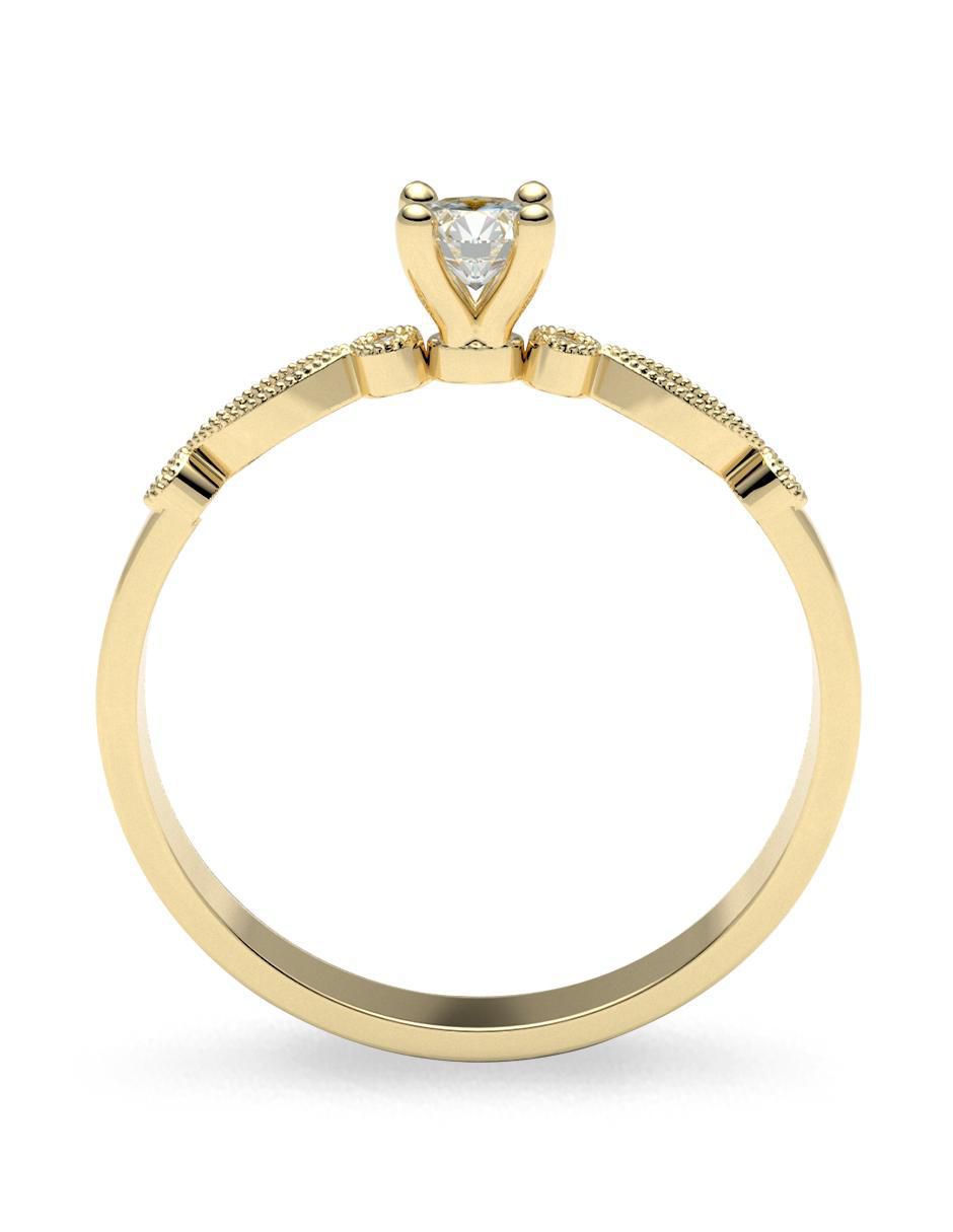 Anillo de compromiso de oro 14 k amelie joyas zirconia