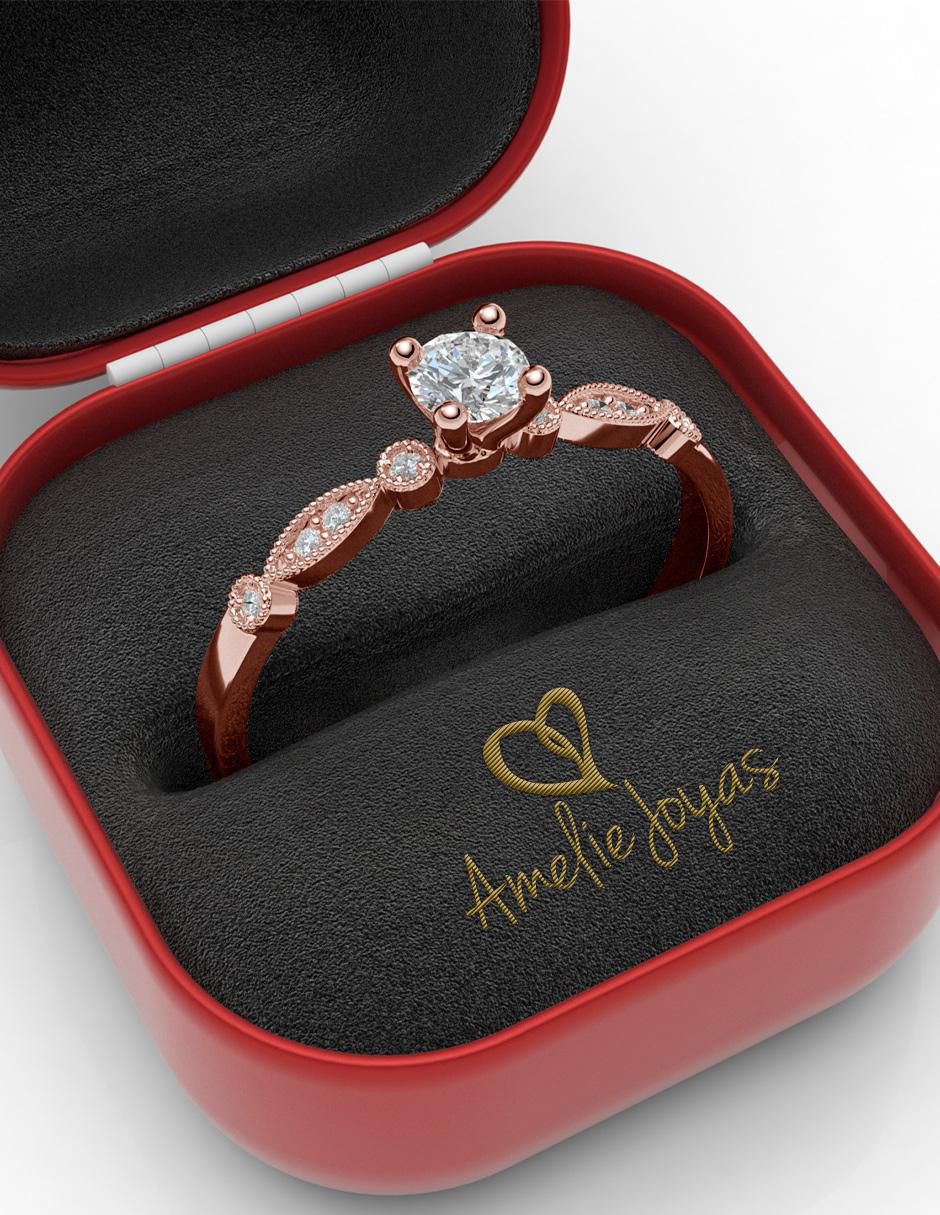 Anillo de compromiso de oro 14 k 4