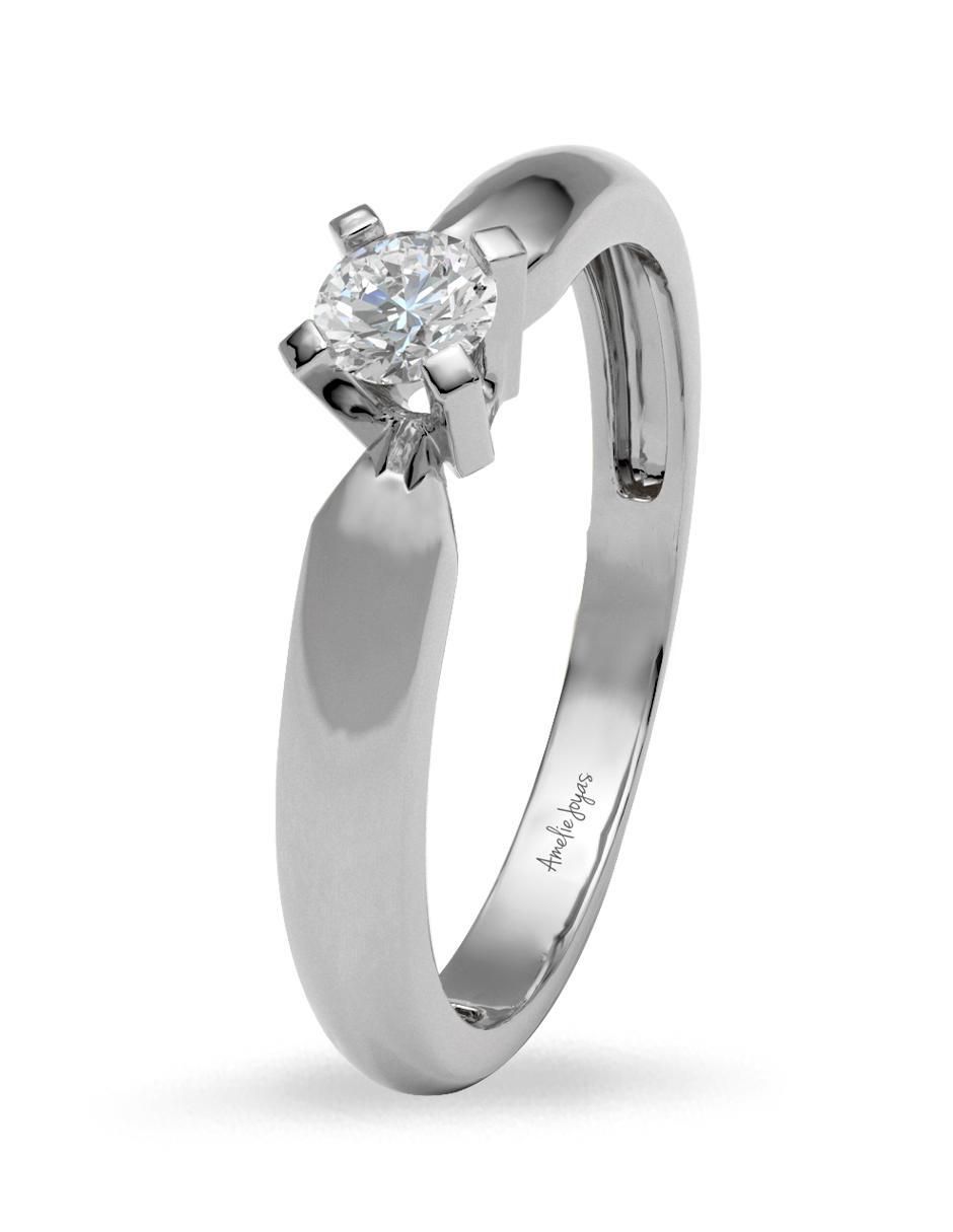 Solitario de oro 14 k amelie joyas zirconia