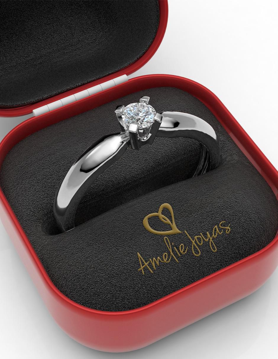 Solitario de oro 14 k amelie joyas zirconia