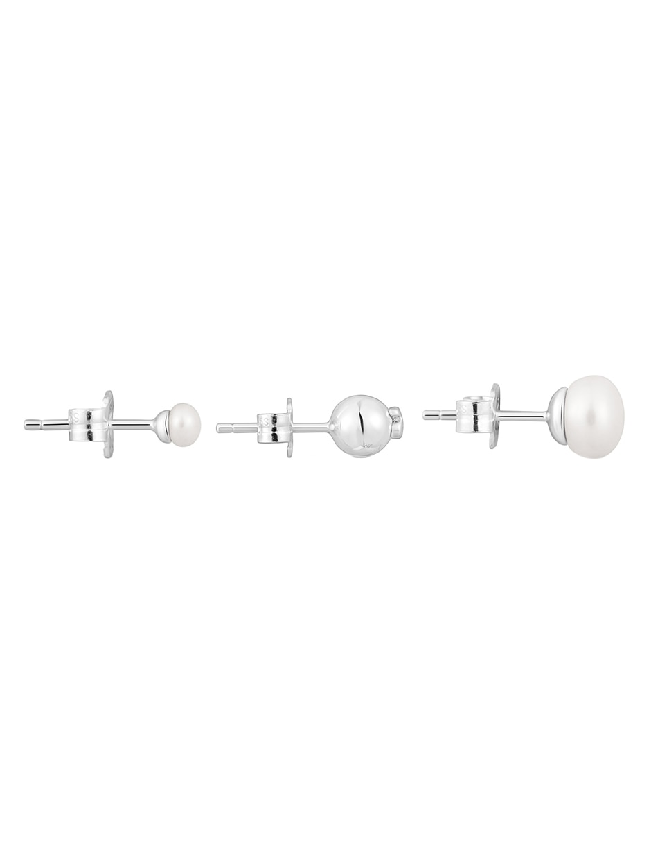 Aretes Tsuri de plata P 925 perla