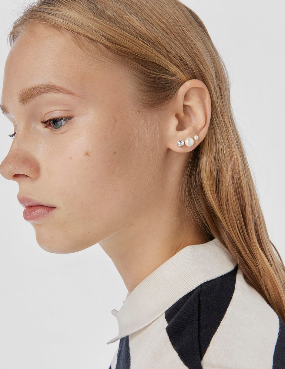 Aretes Tsuri de plata P 925 perla 6