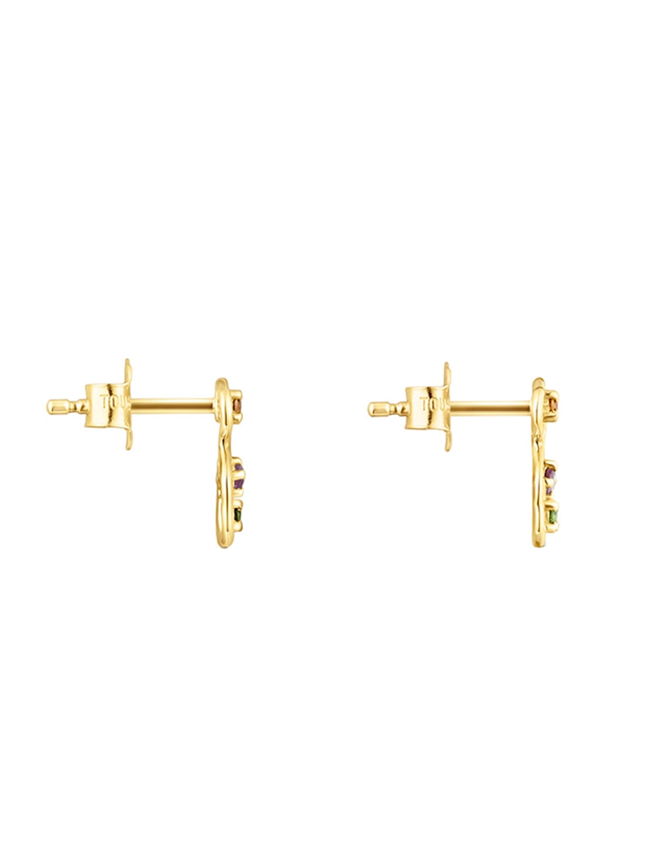 Aretes de oso Tsuri de oro granate 2