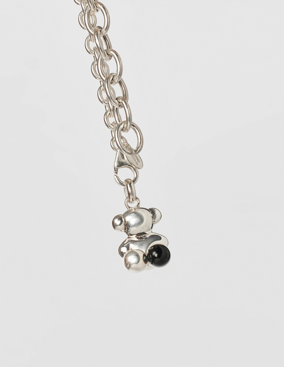 Colgante de oso bold bear de plata P 925 ónix 7