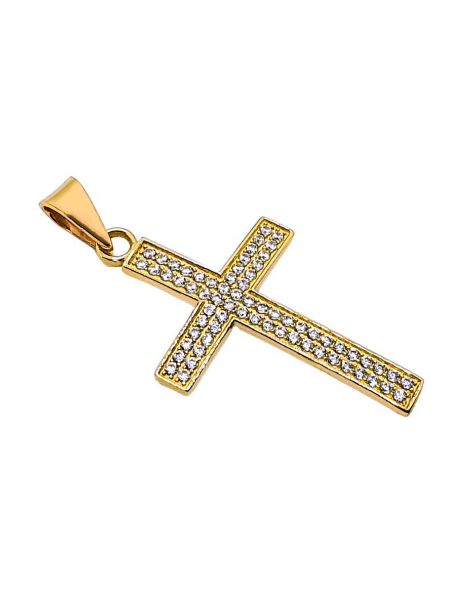 Dije de cruz de oro amarillo 10 K zirconia 2