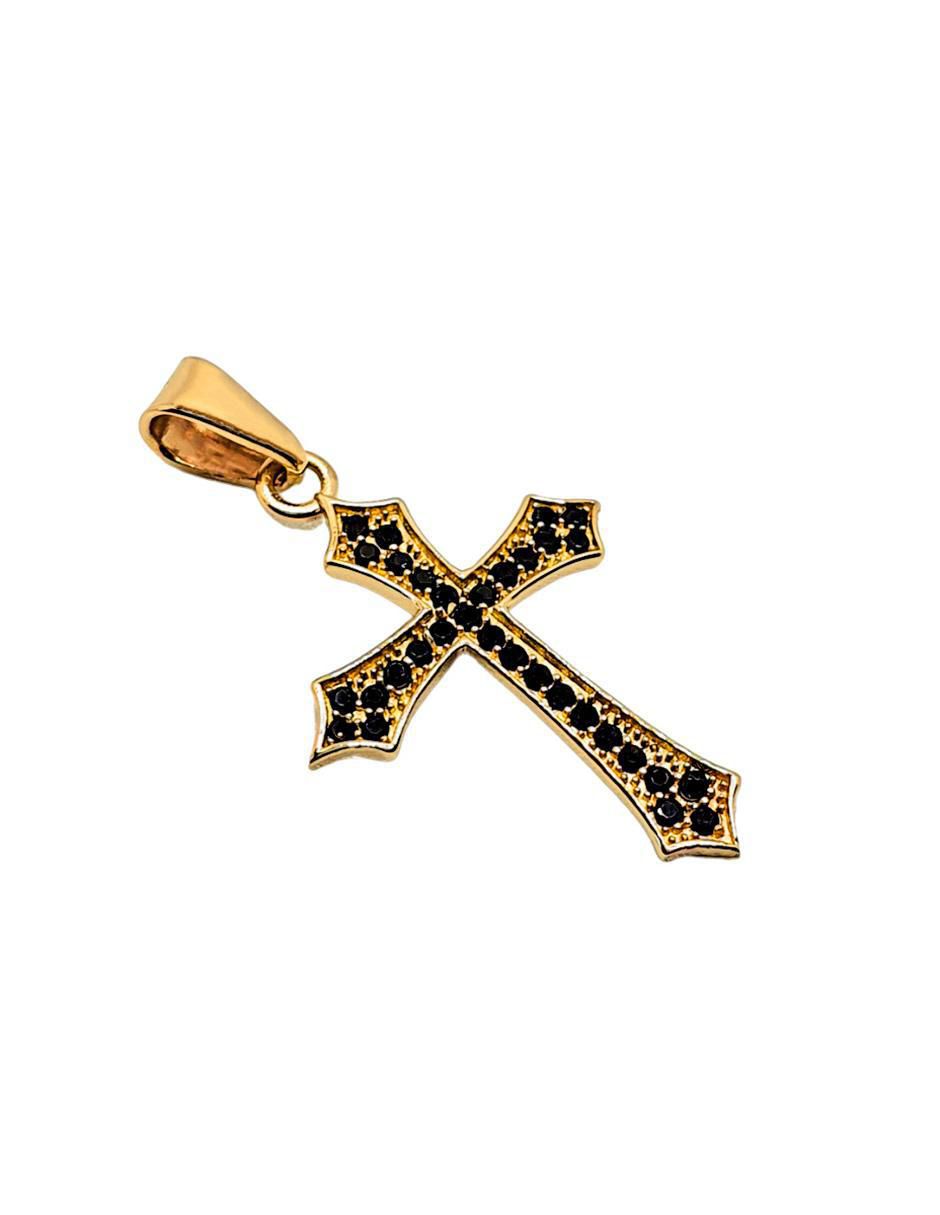 Dije de cruz de oro amarillo 10 K zirconia 2