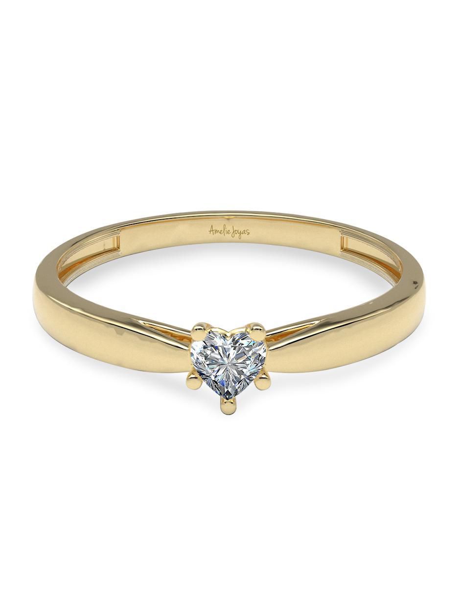 Solitario de oro 14 k