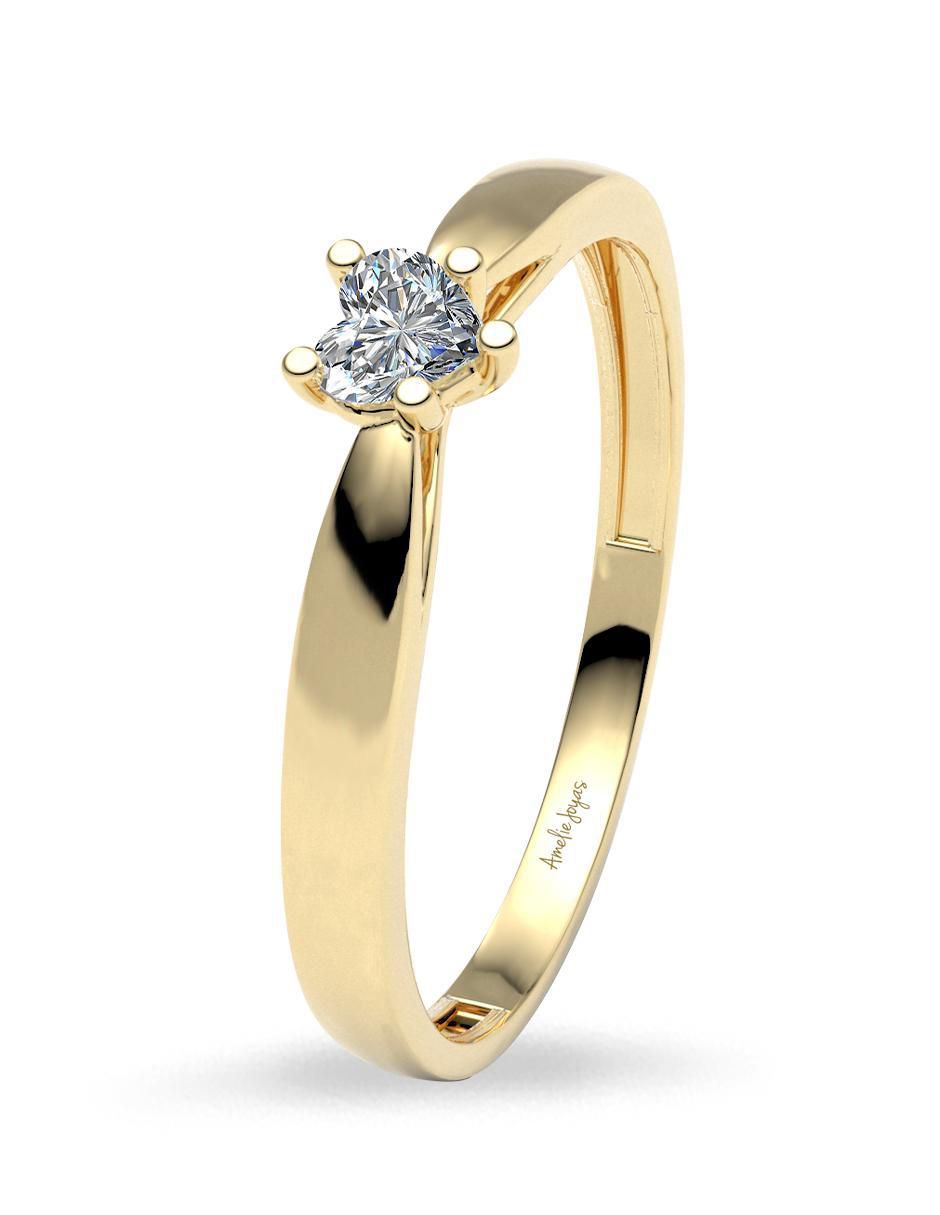Solitario de oro 14 k amelie joyas zirconia