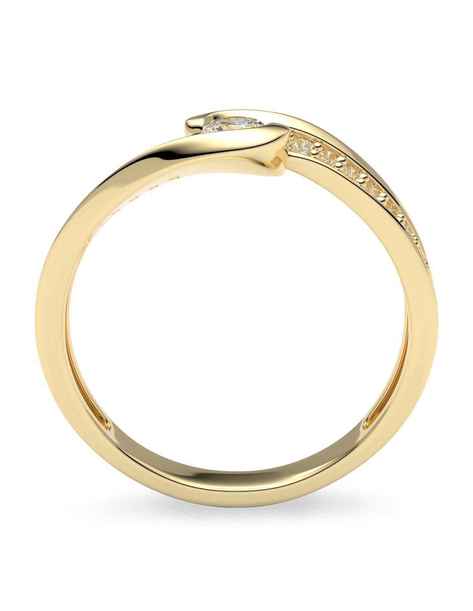 Anillo de compromiso de oro 14 k amelie joyas zirconia