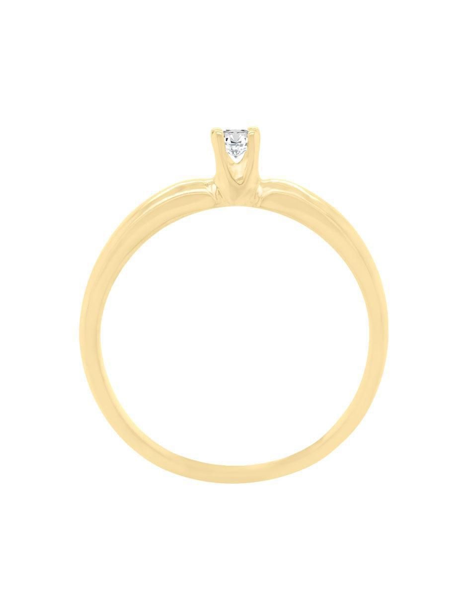 Solitario de oro 14 k klamore diamante