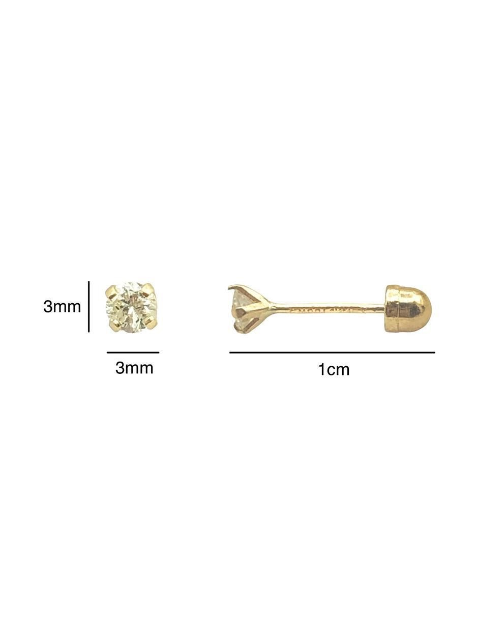 Broqueles cuadrados de oro diamante 4