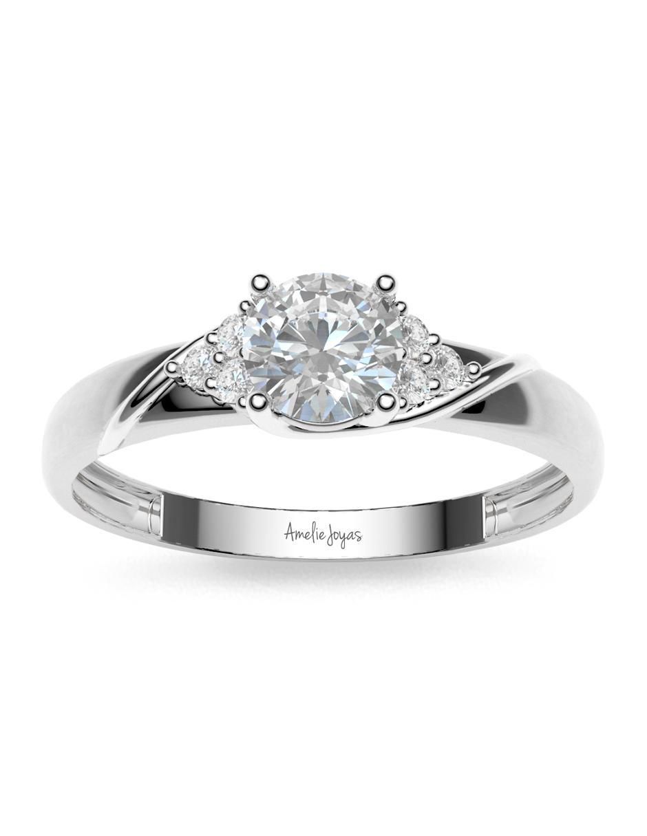 Anillo de compromiso de oro 14 k 3