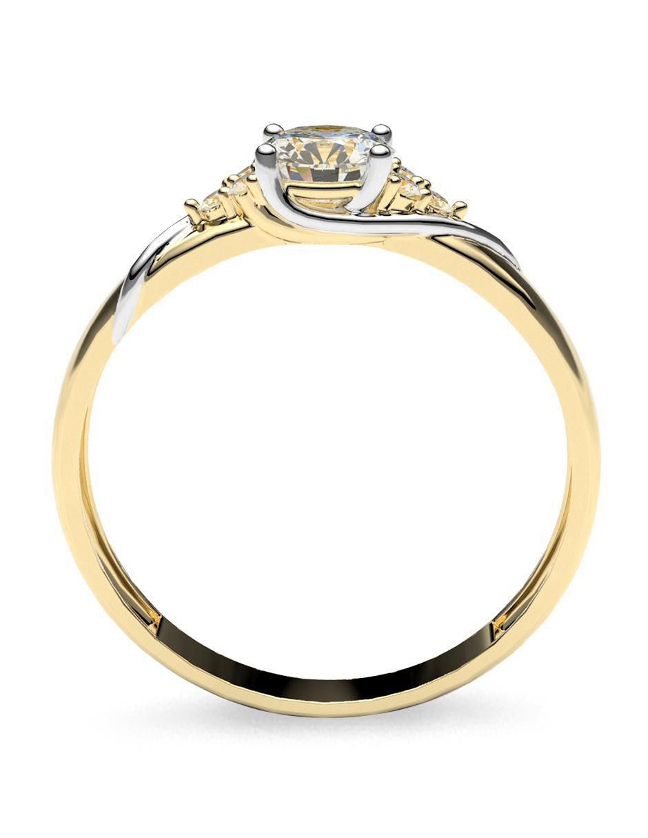 Anillo de compromiso de oro 14 k amelie joyas zirconia