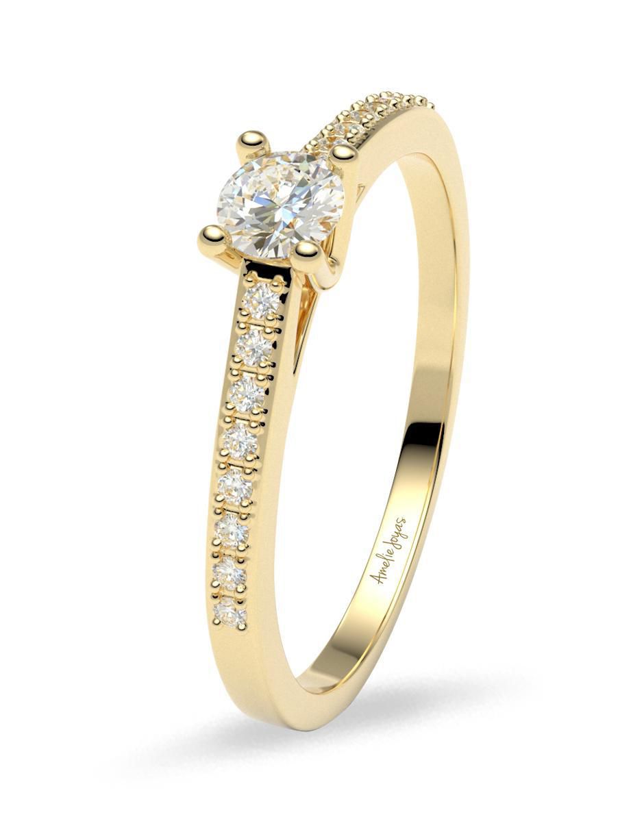 Anillo de compromiso de oro 14 k amelie joyas zirconia