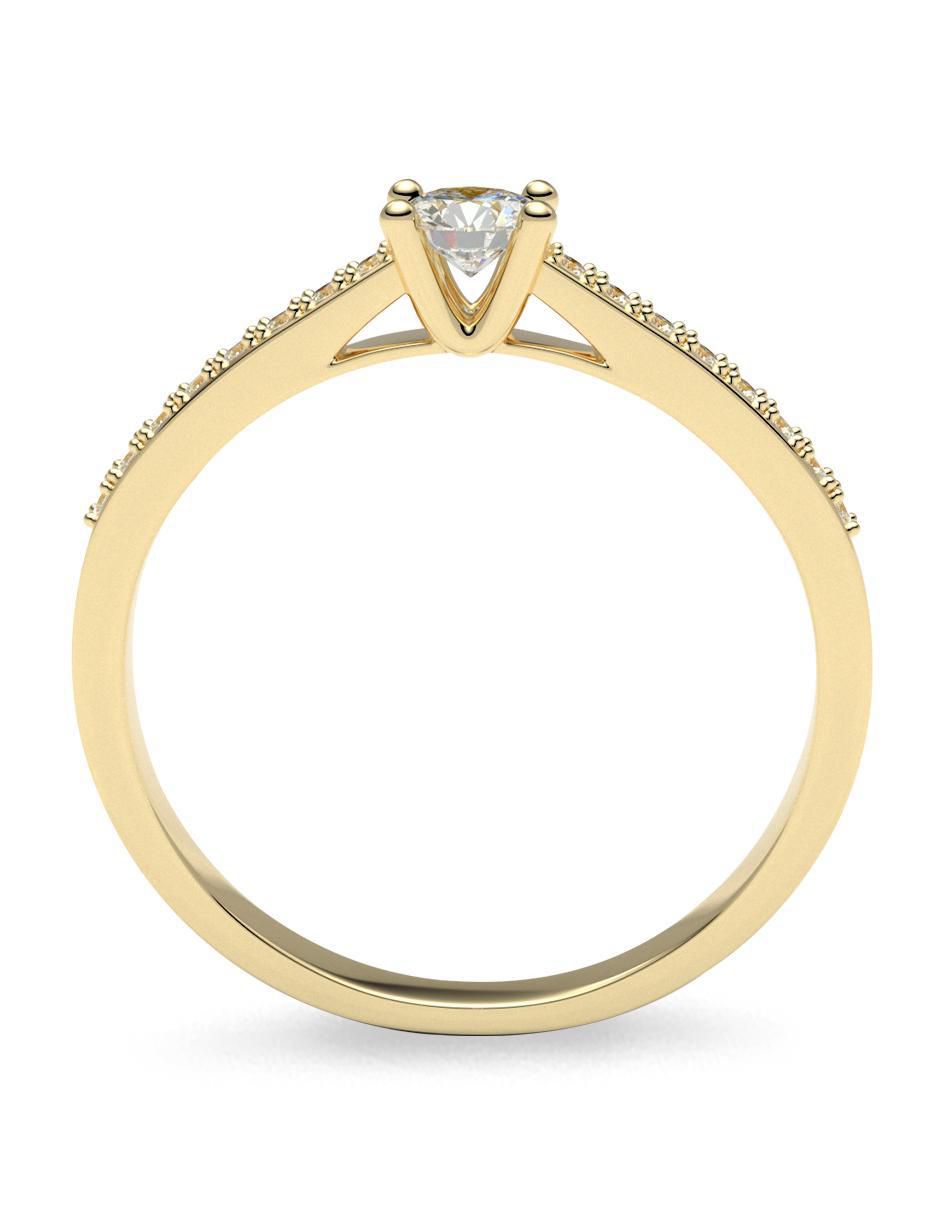 Anillo de compromiso de oro 14 k amelie joyas zirconia