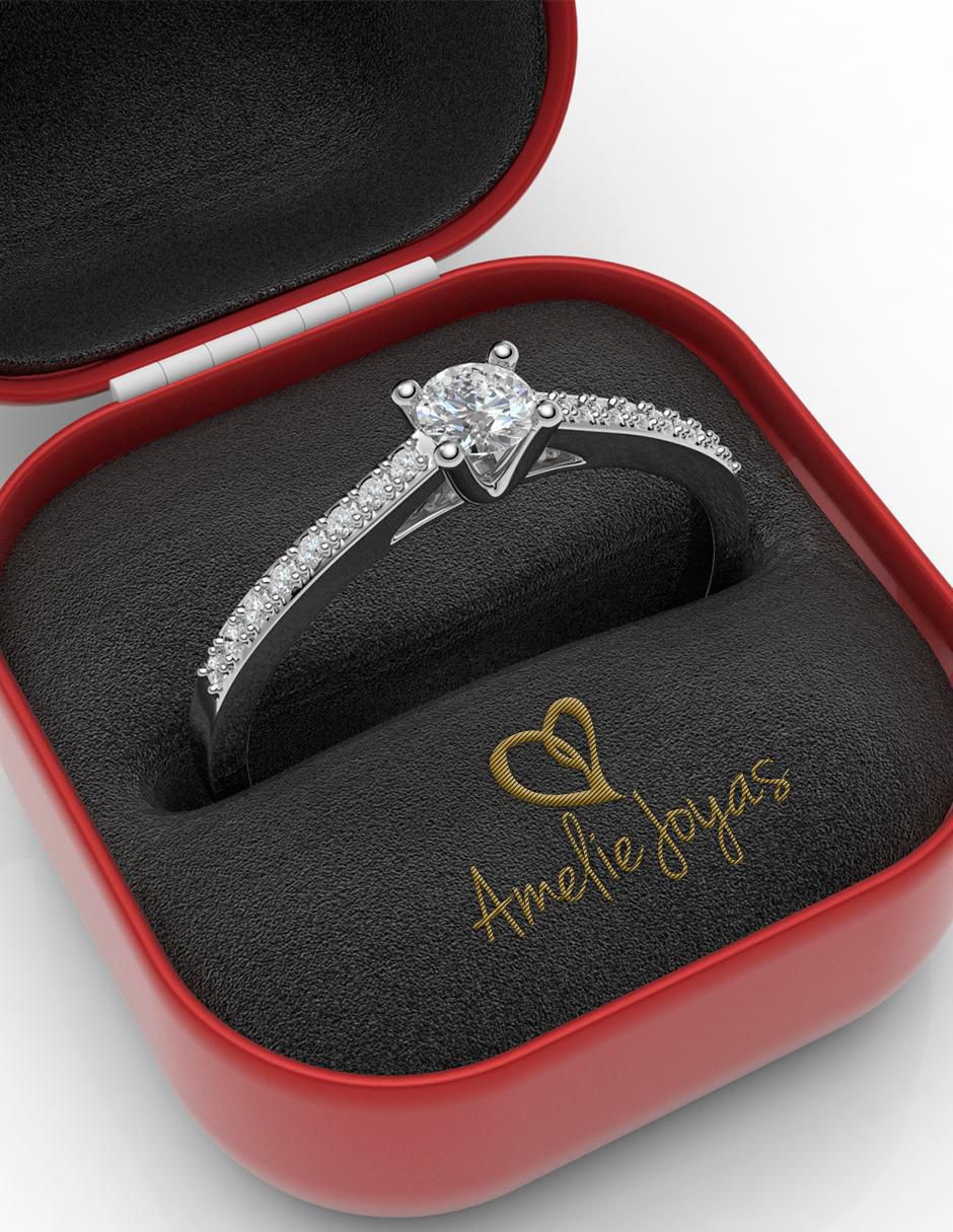 Anillo de compromiso de oro 14 k 4