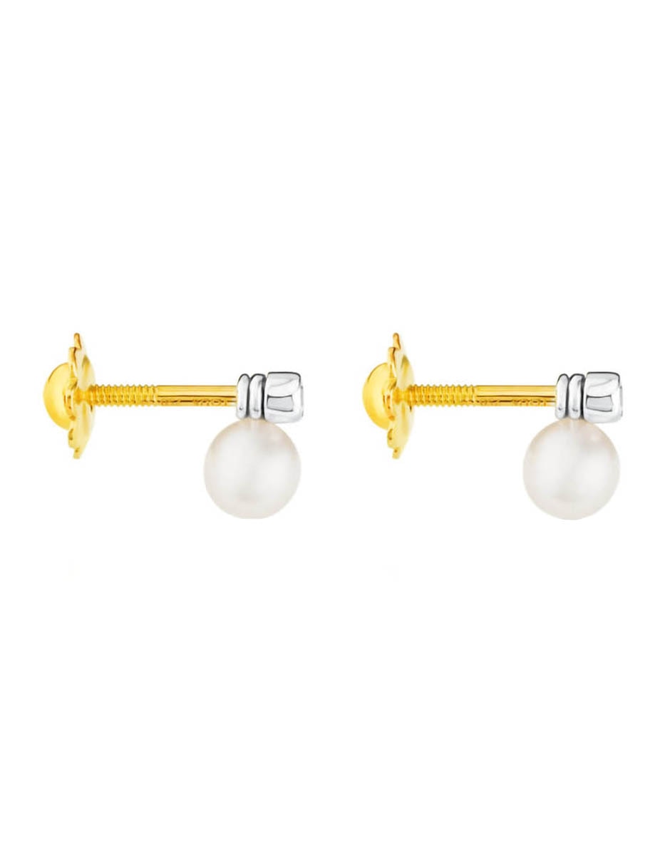 Broqueles de oro blanco con acabado espejo diamante 2