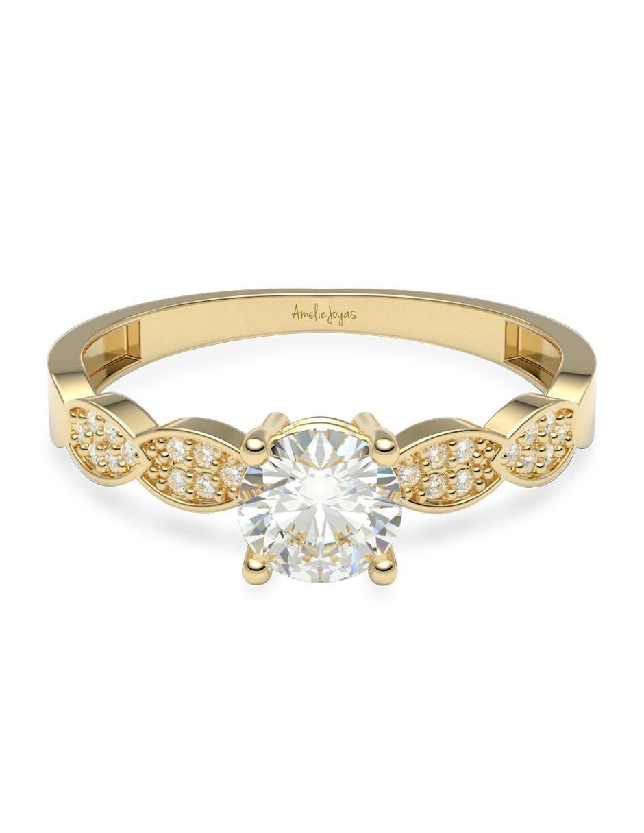 Anillo de compromiso de oro 14 k