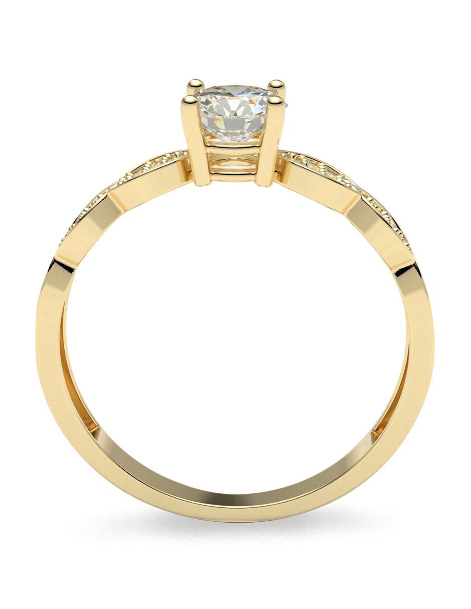 Anillo de compromiso de oro 14 k amelie joyas zirconia