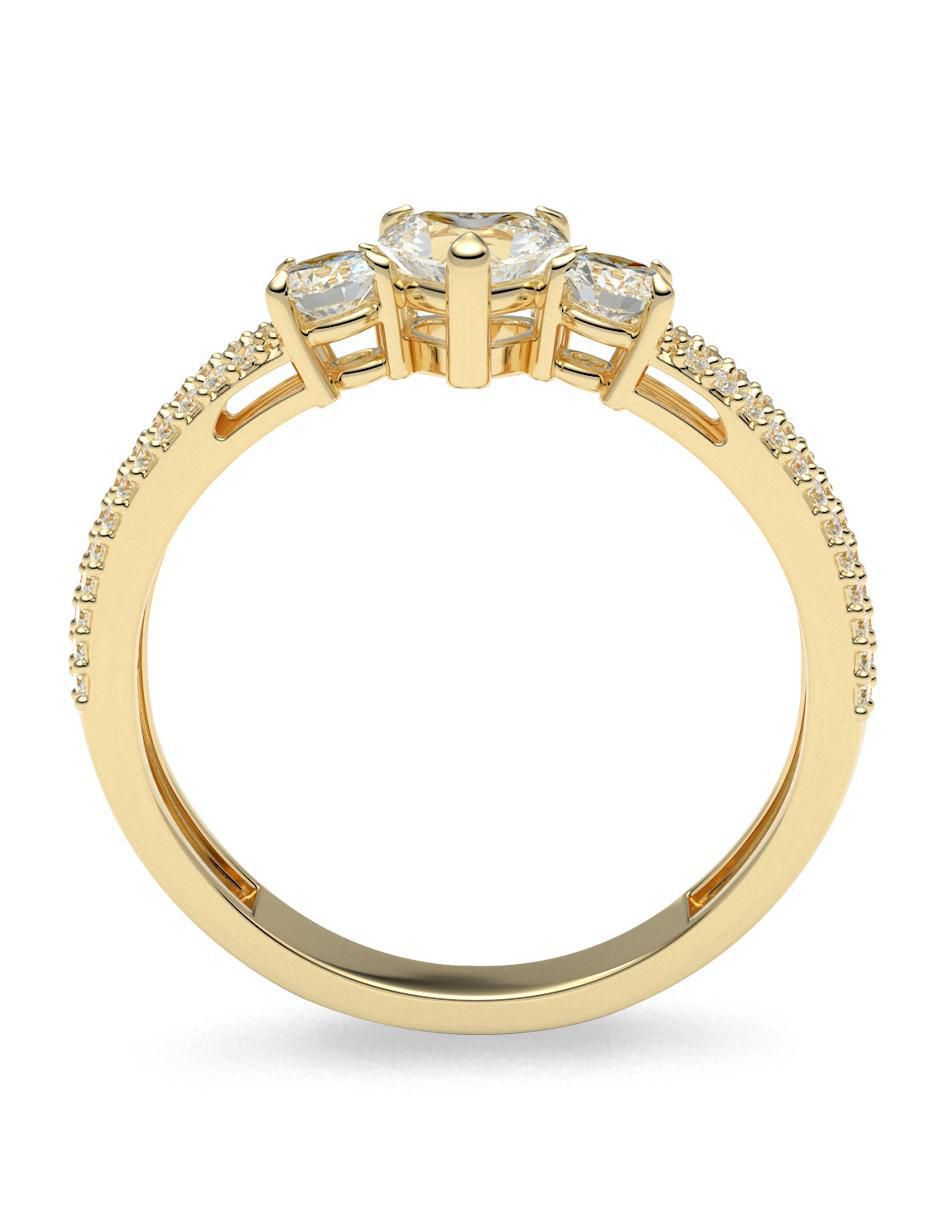 Anillo de compromiso de oro 14 k amelie joyas zirconia