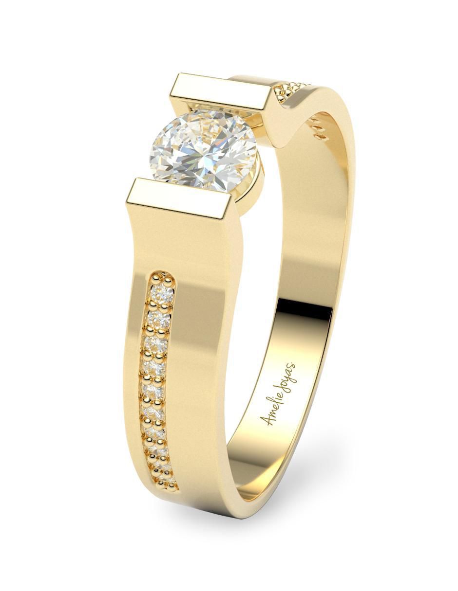 Anillo de compromiso de oro 14 k 2