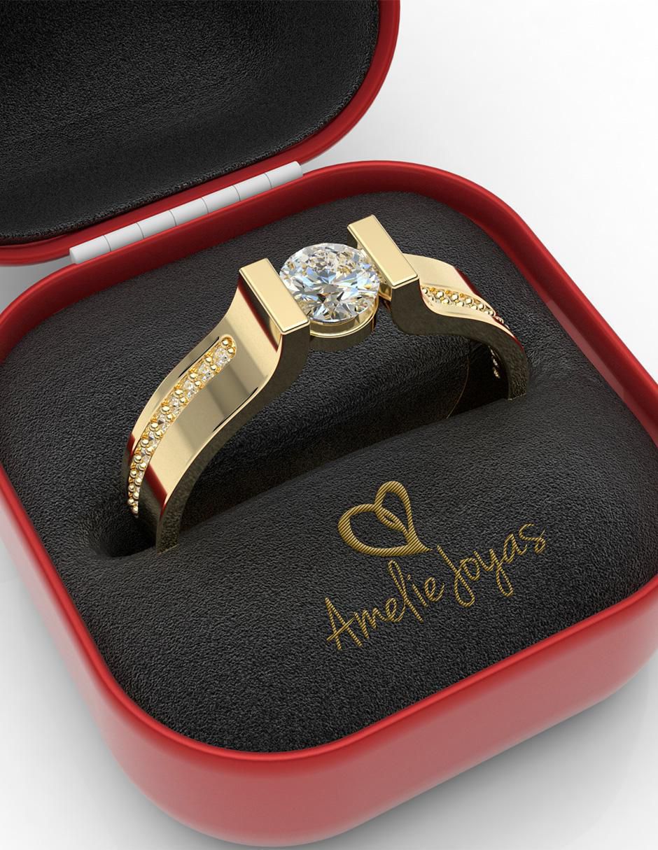 Anillo de compromiso de oro 14 k 4