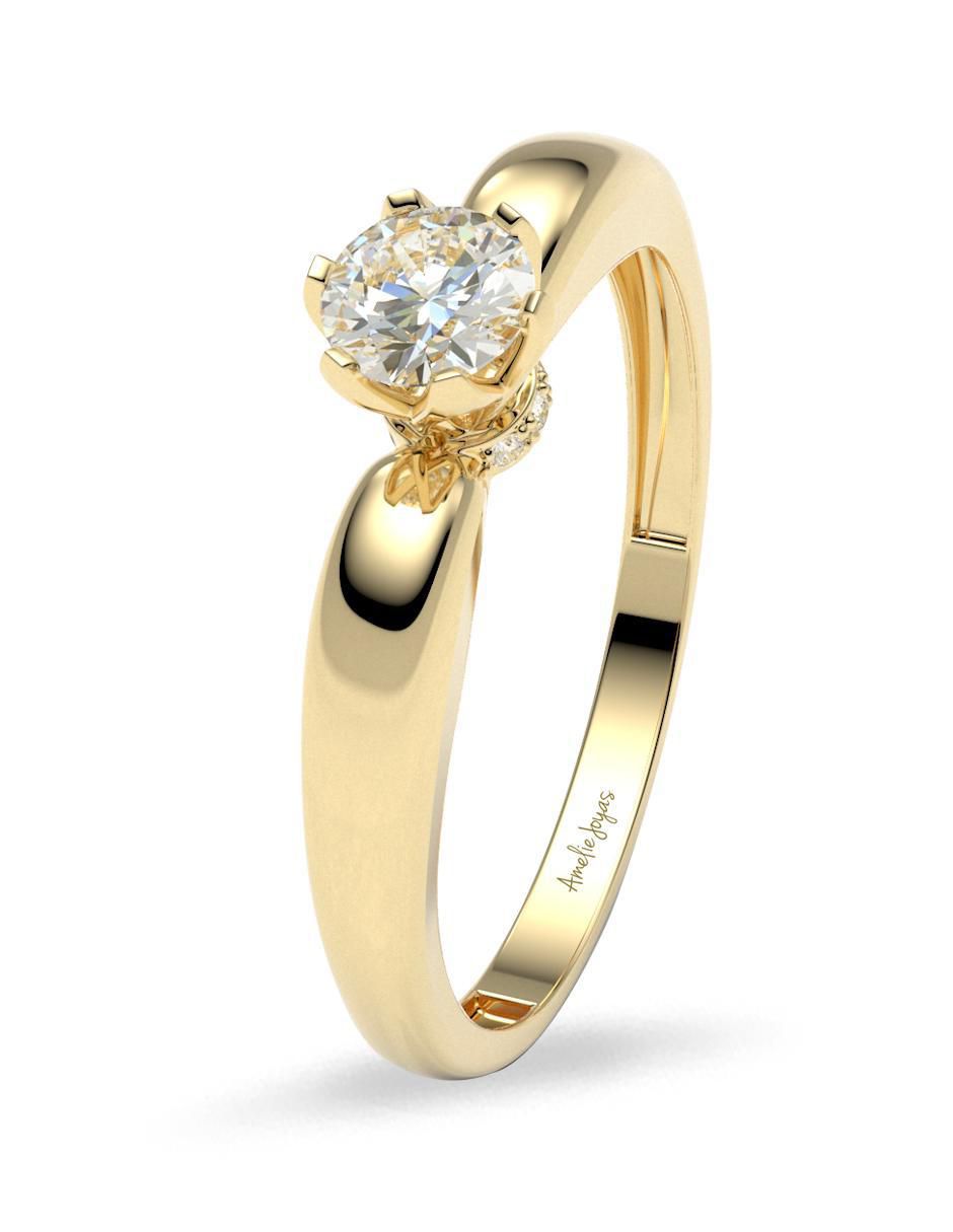 Anillo de compromiso de oro 14 k 2