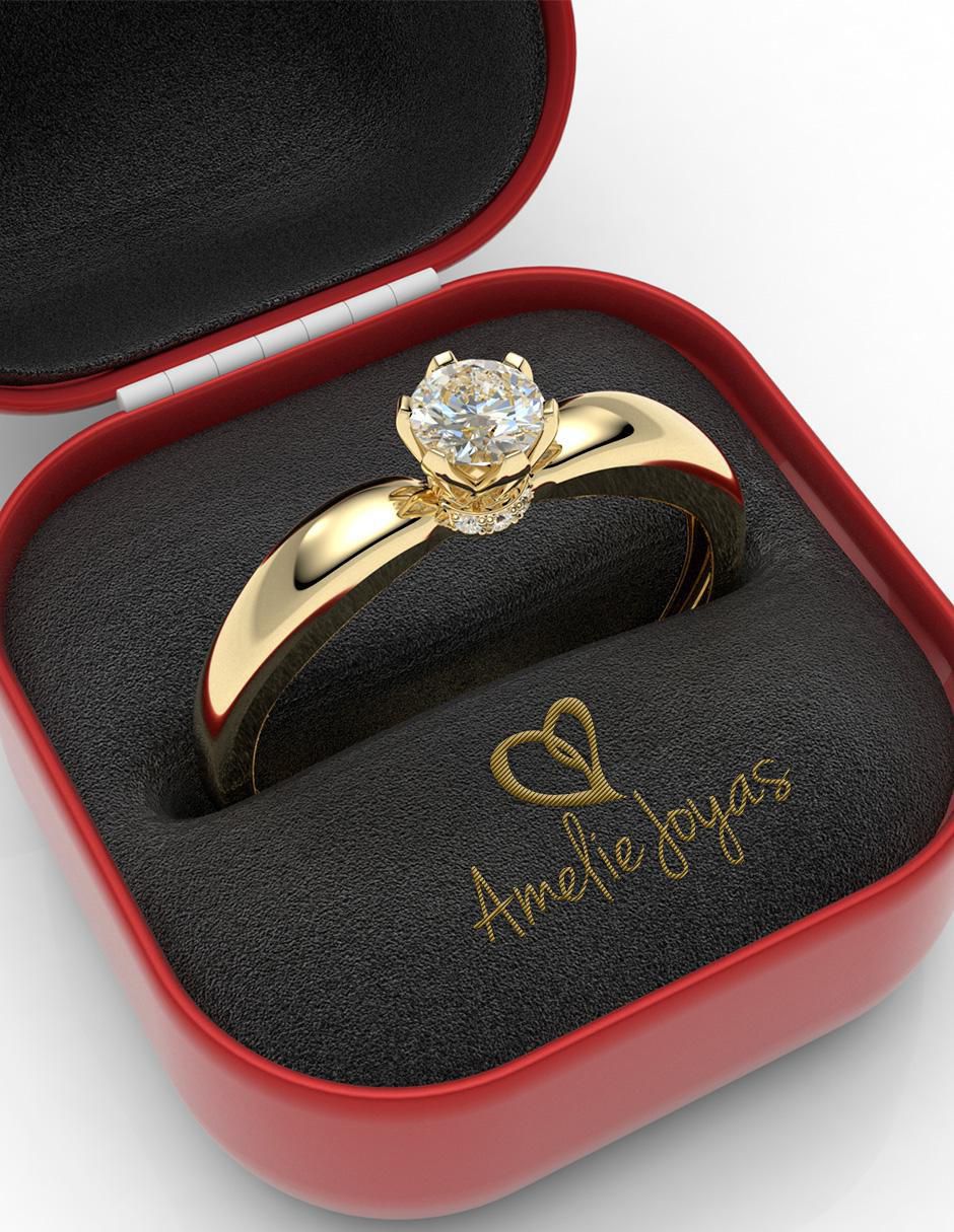 Anillo de compromiso de oro 14 k 4