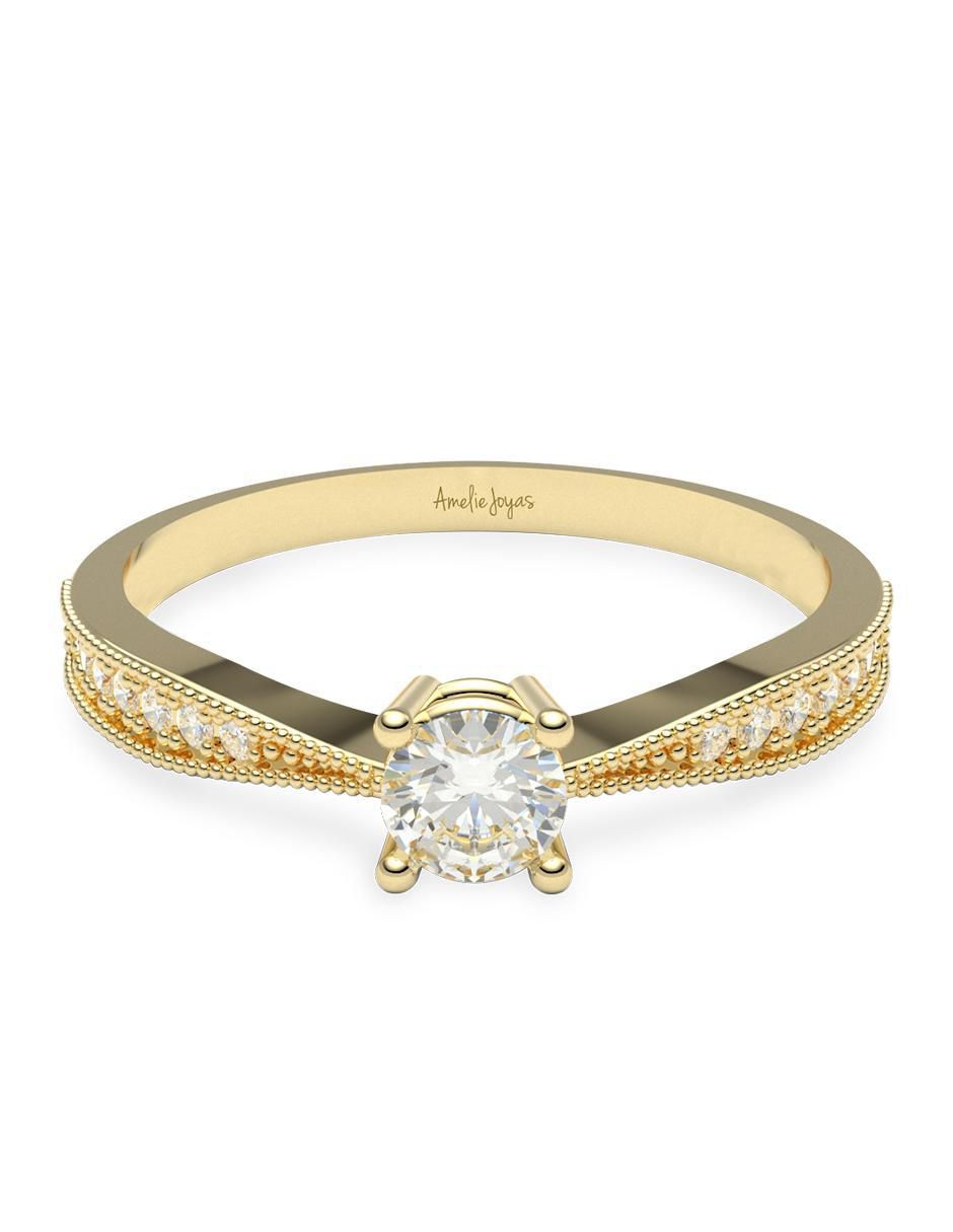 Anillo de compromiso de oro 14 k