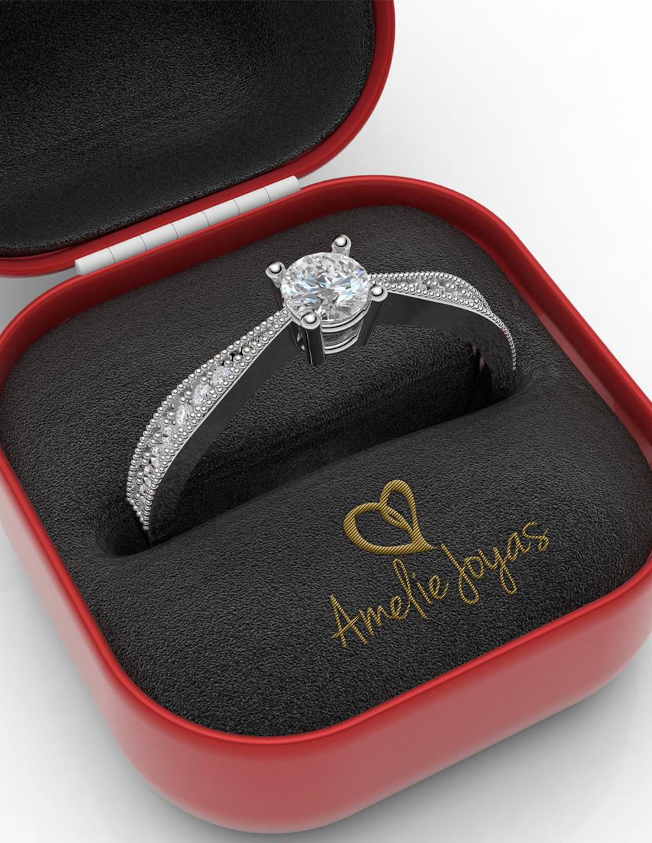 Anillo de compromiso de oro 14 k 4
