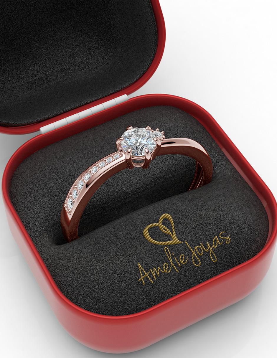 Anillo de compromiso de oro 14 k 4