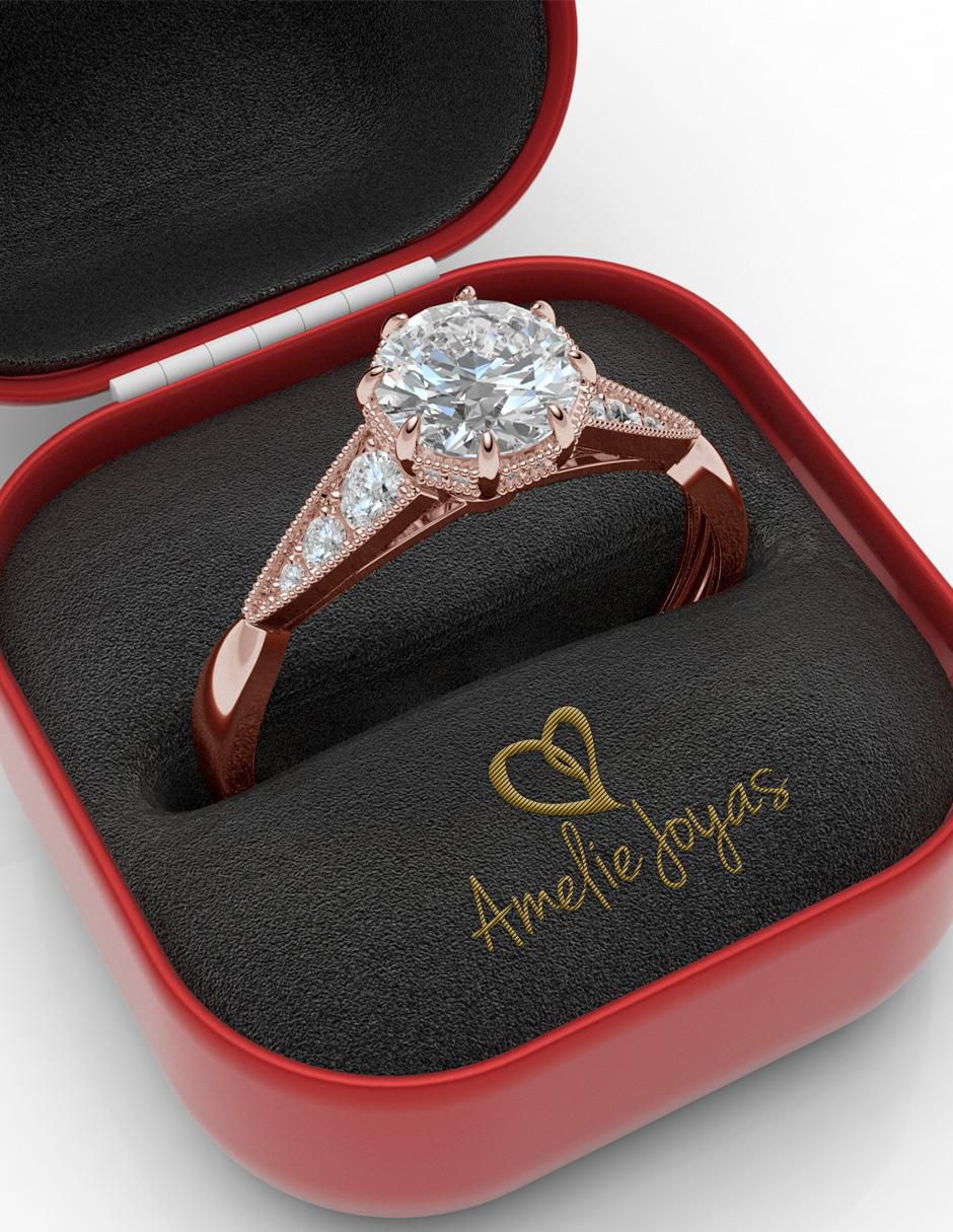 Anillo de compromiso de oro 14 k 4