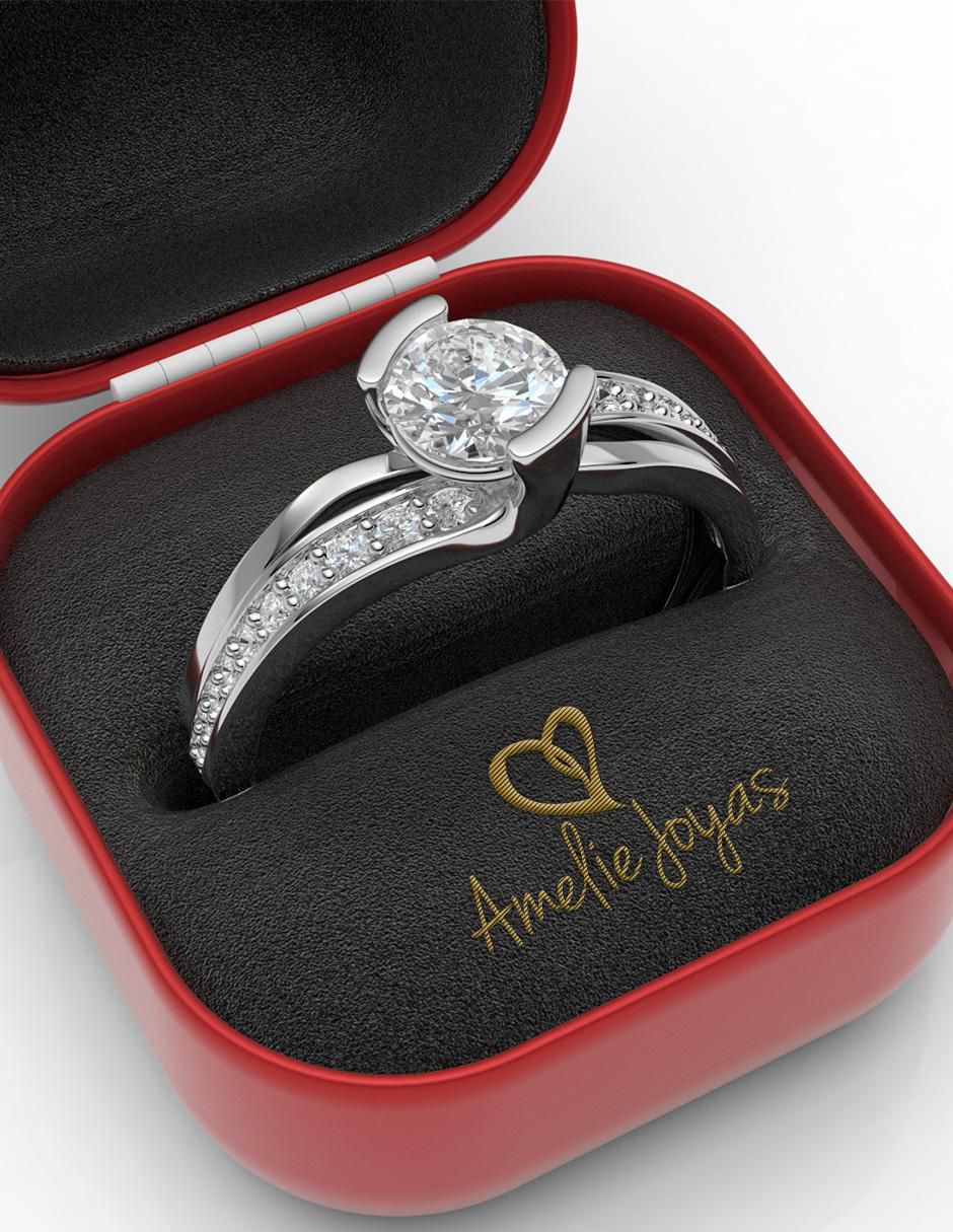Anillo de compromiso de oro 14 k 4