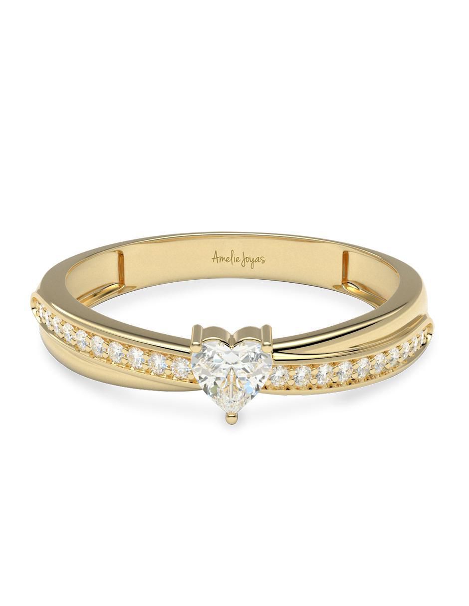 Anillo de compromiso de oro 14 k