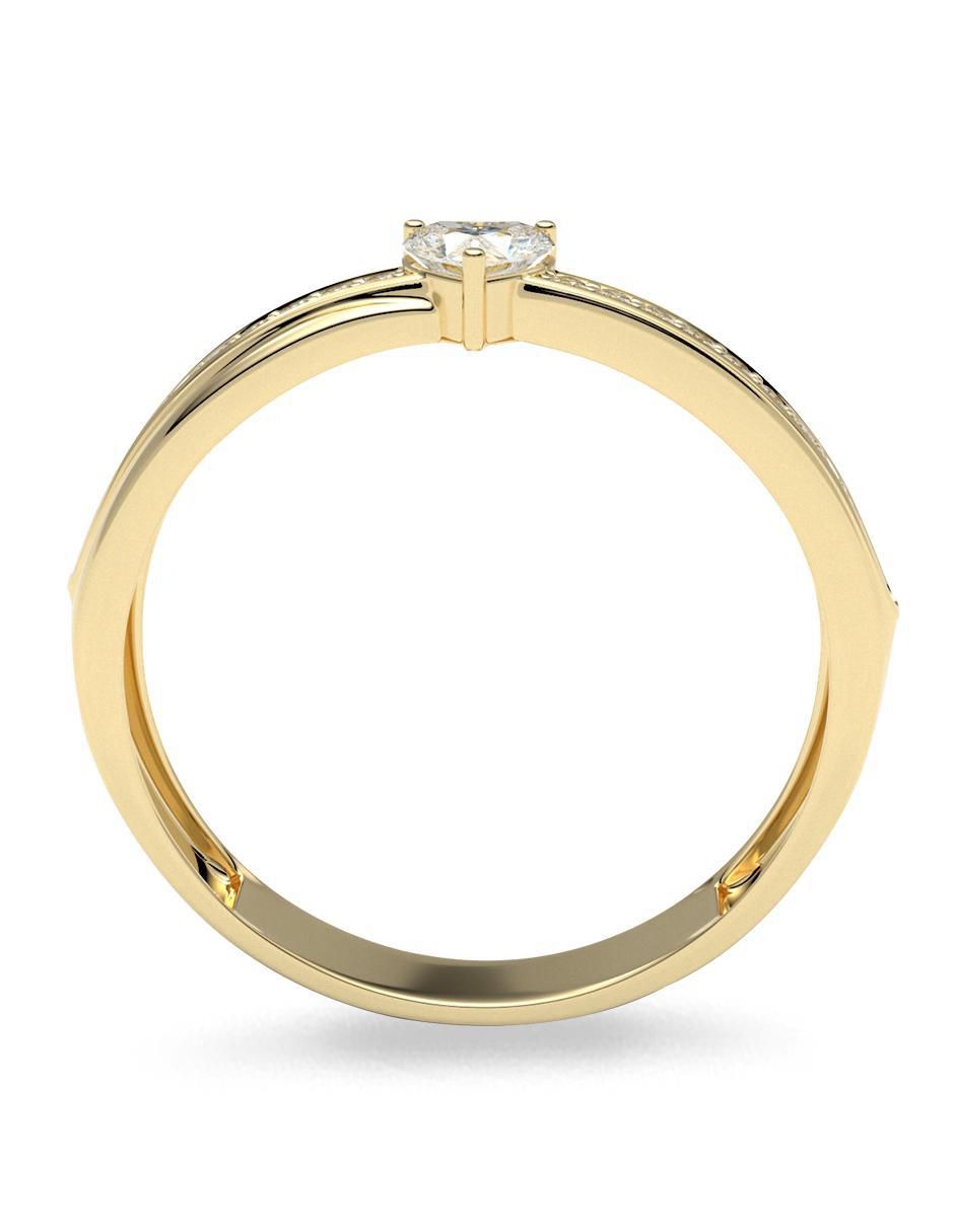 Anillo de compromiso de oro 14 k amelie joyas zirconia