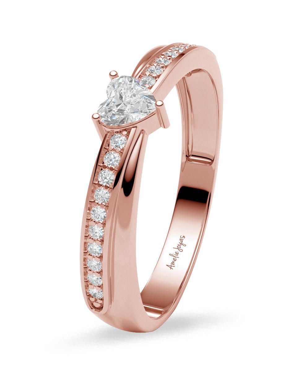 Anillo de compromiso de oro 14 k 2