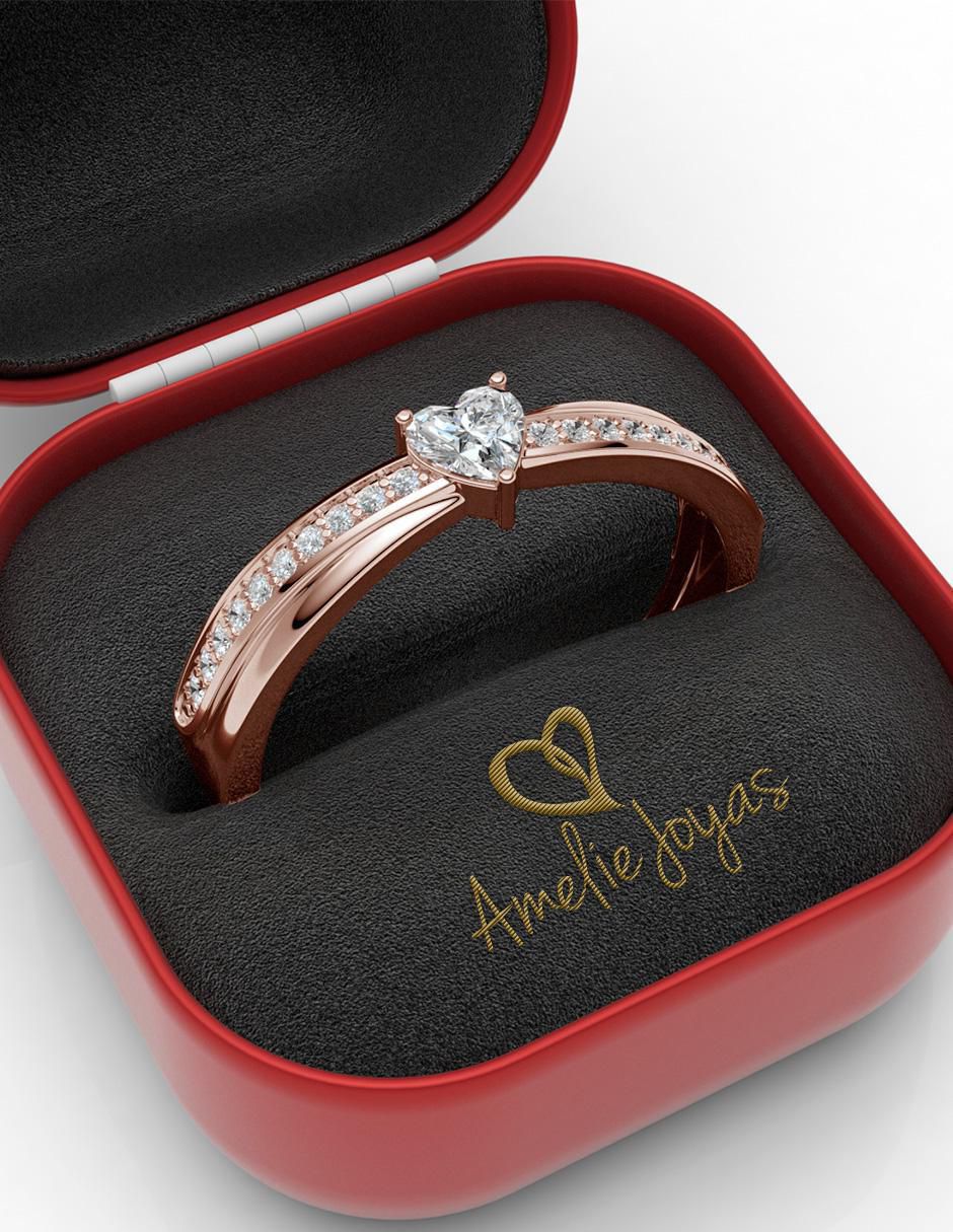 Anillo de compromiso de oro 14 k 4