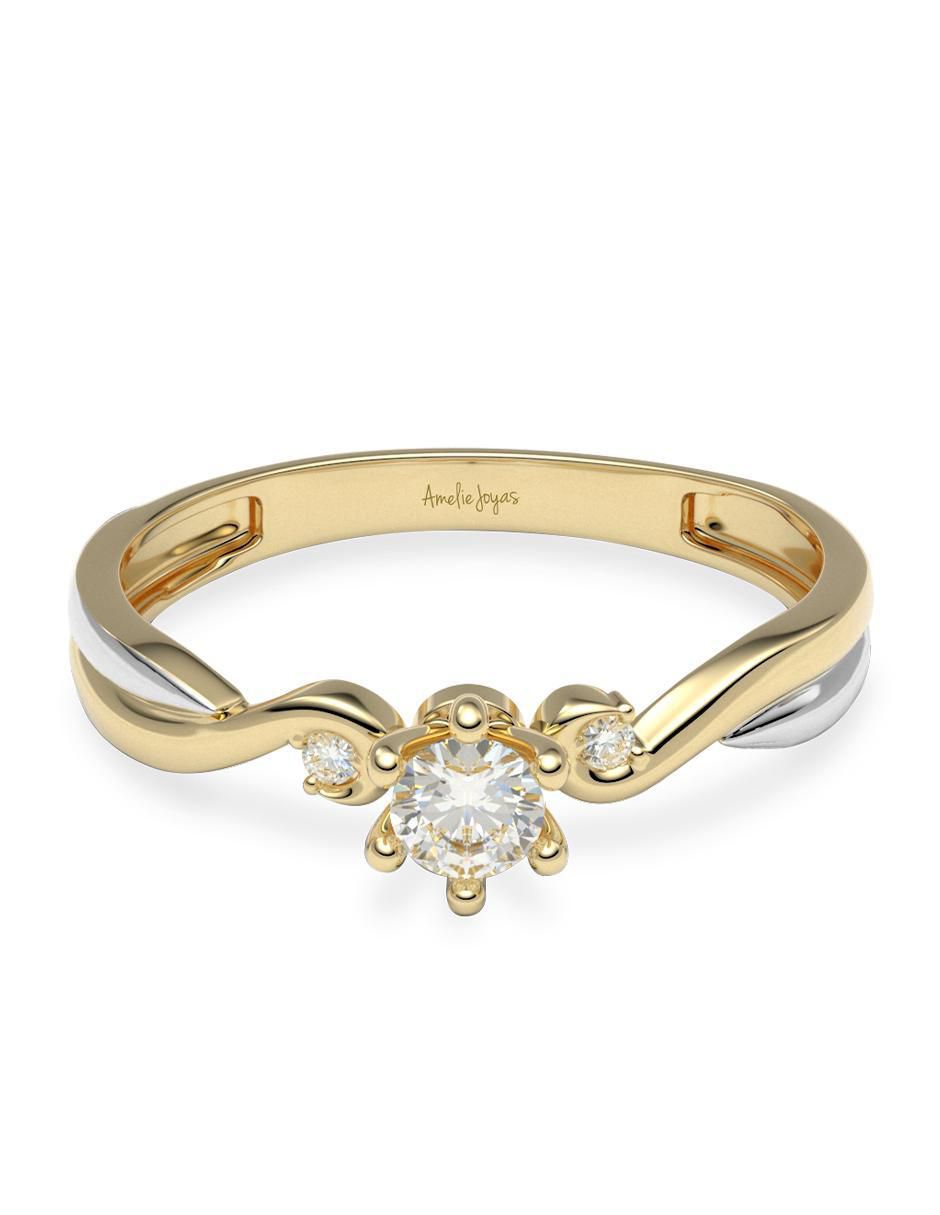Anillo de compromiso de oro 14 k