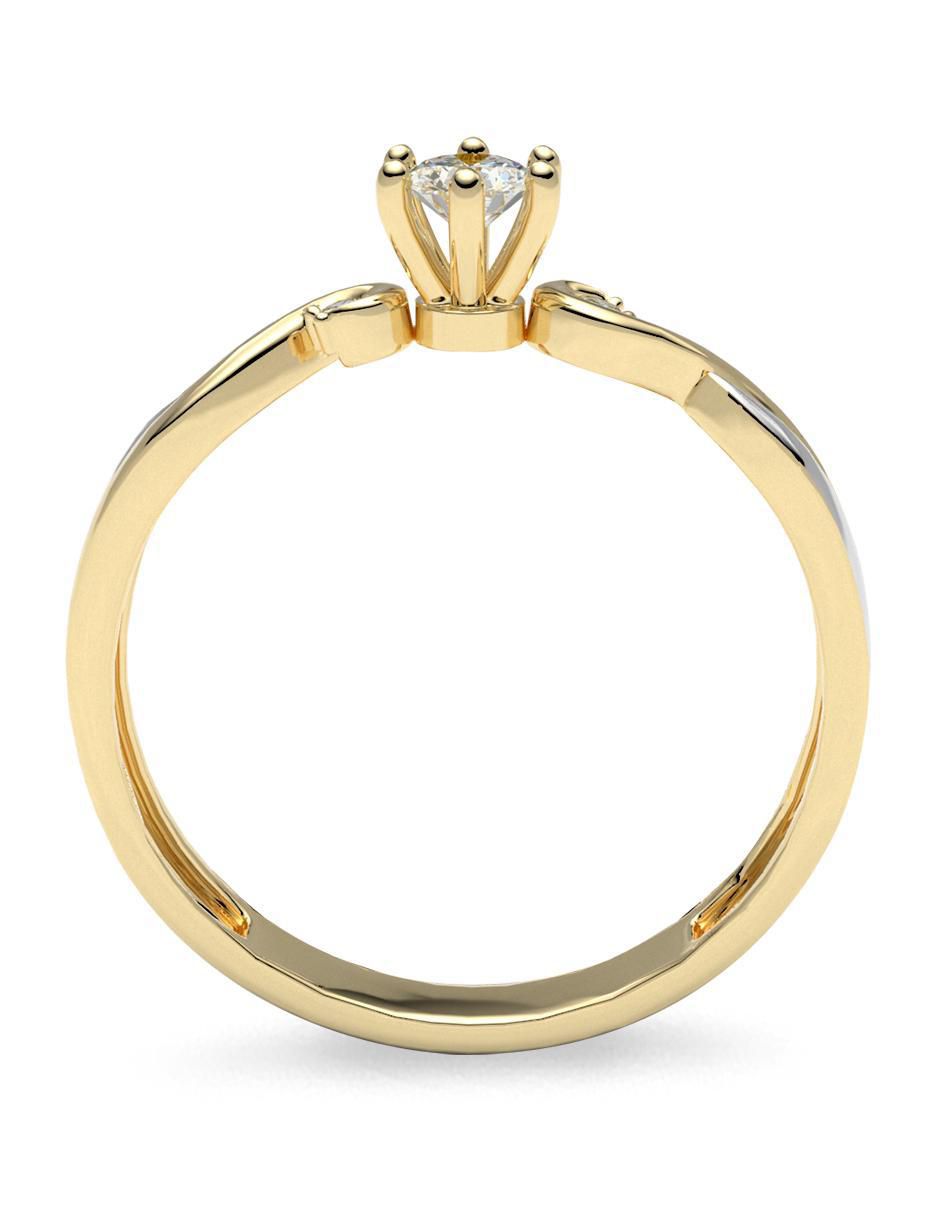 Anillo de compromiso de oro 14 k amelie joyas zirconia