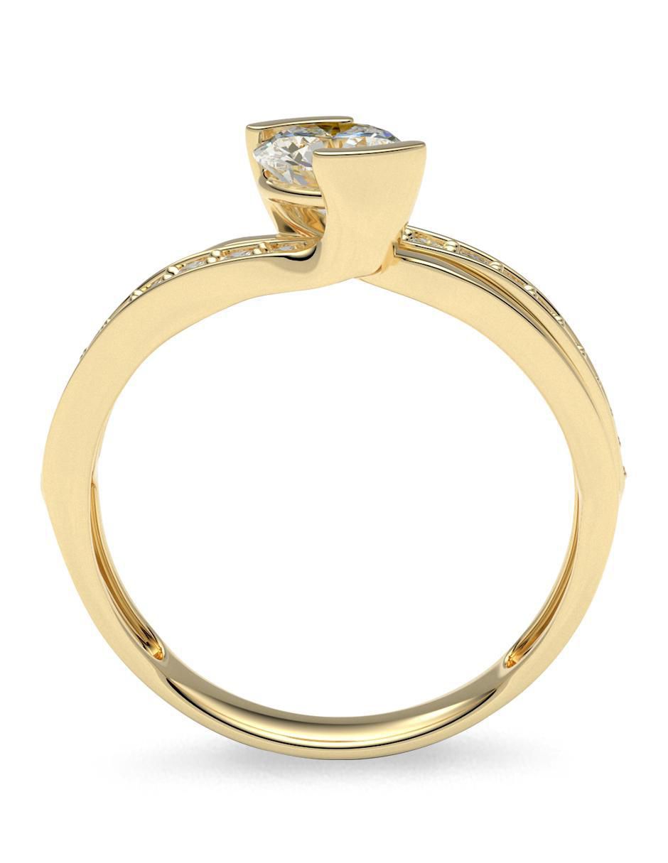 Anillo de compromiso de oro 14 k amelie joyas zirconia