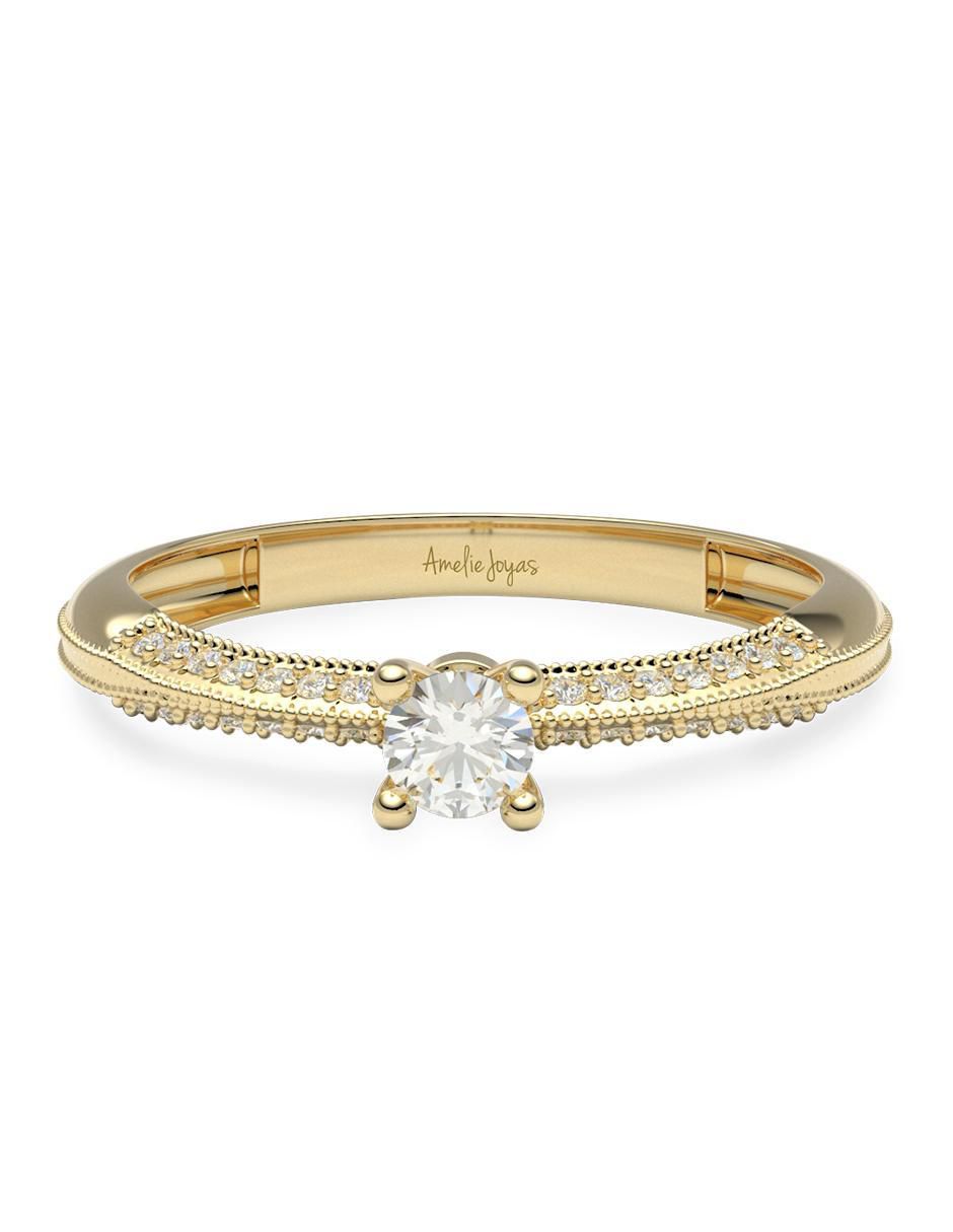 Anillo de compromiso de oro 14 k