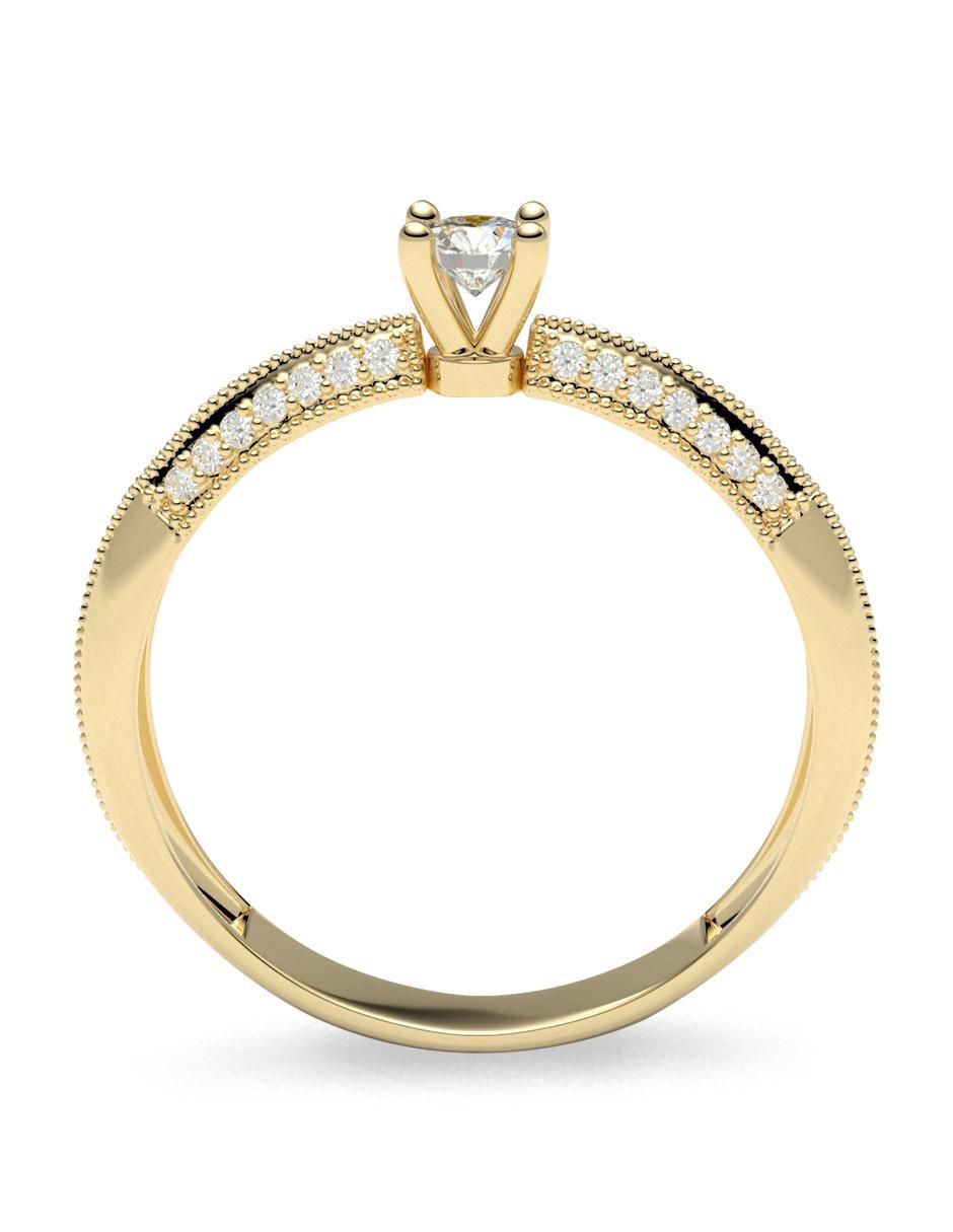 Anillo de compromiso de oro 14 k amelie joyas zirconia